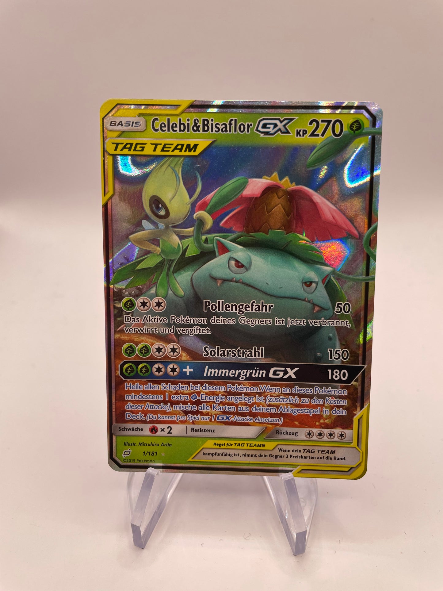 Pokemon Karte GX Tag Team Celebi 1/181 Deutsch