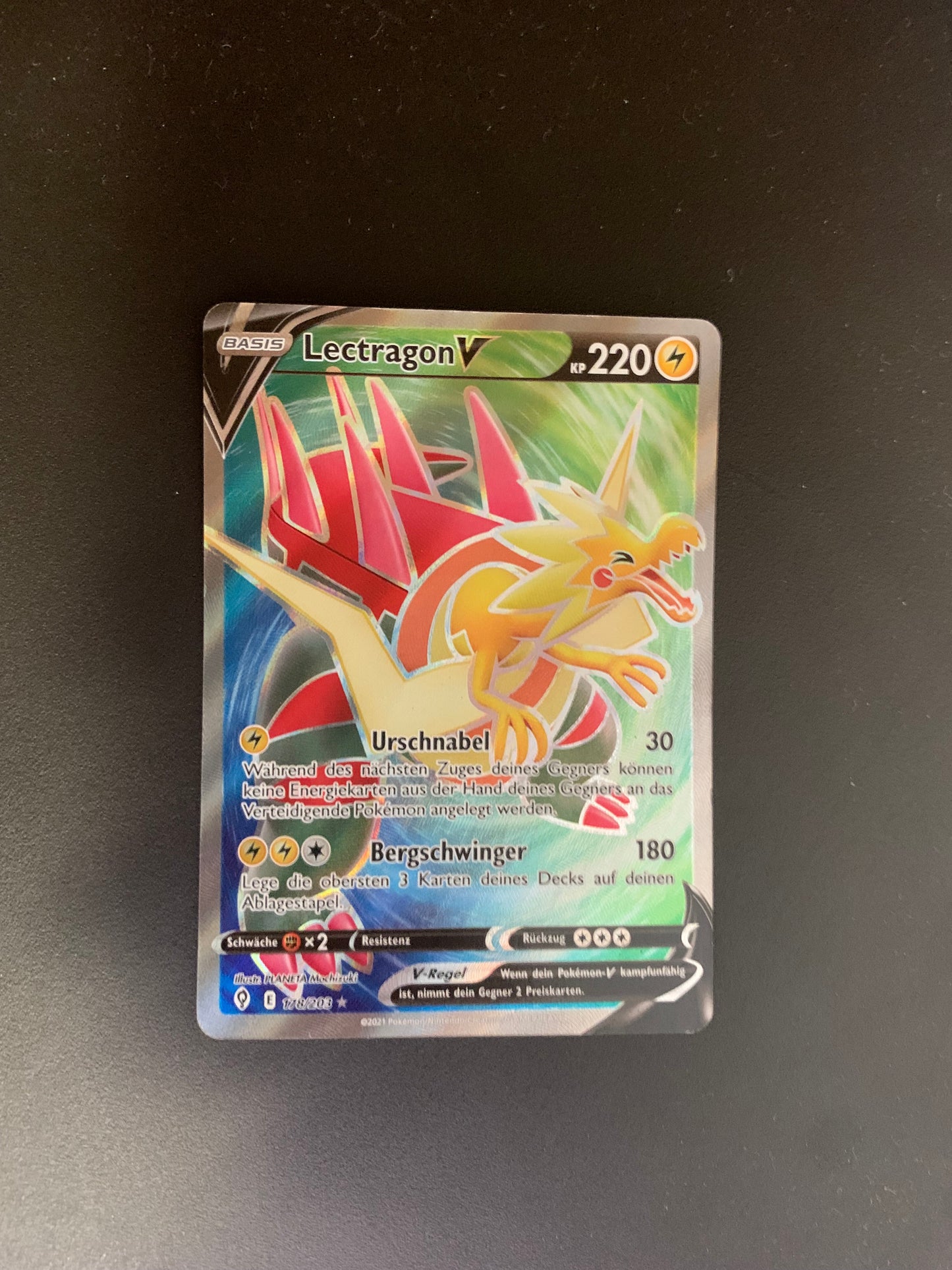 Pokemon Karte V Fullart Lectragon 178/203 Deutsch