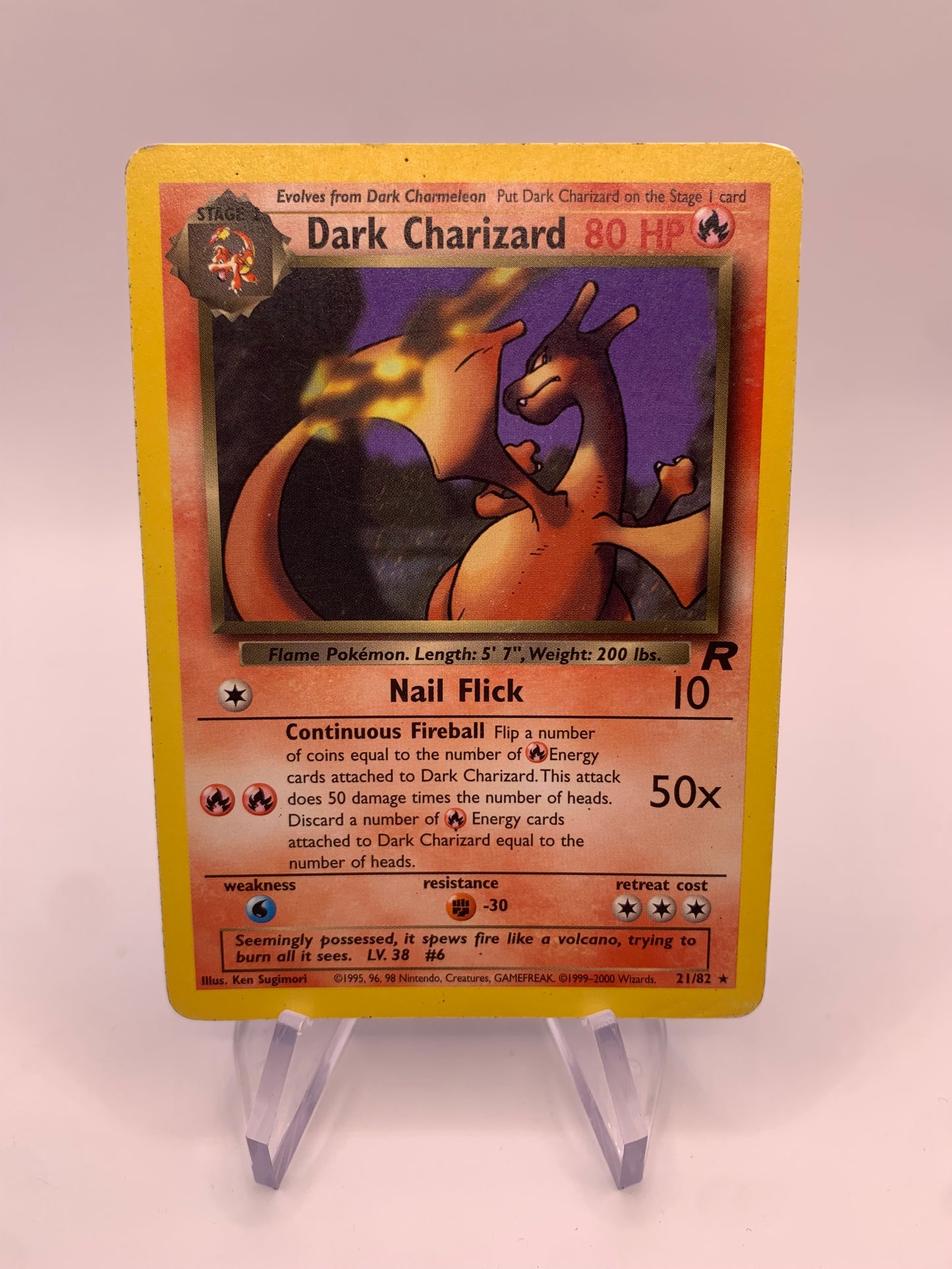 Pokémon Karte Dunkles Glurak 21/82 Rocket Englisch