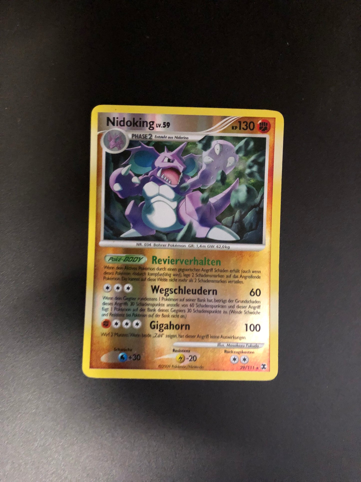 Pokemon Karte Revers Nidoking 29/111 Deutsch