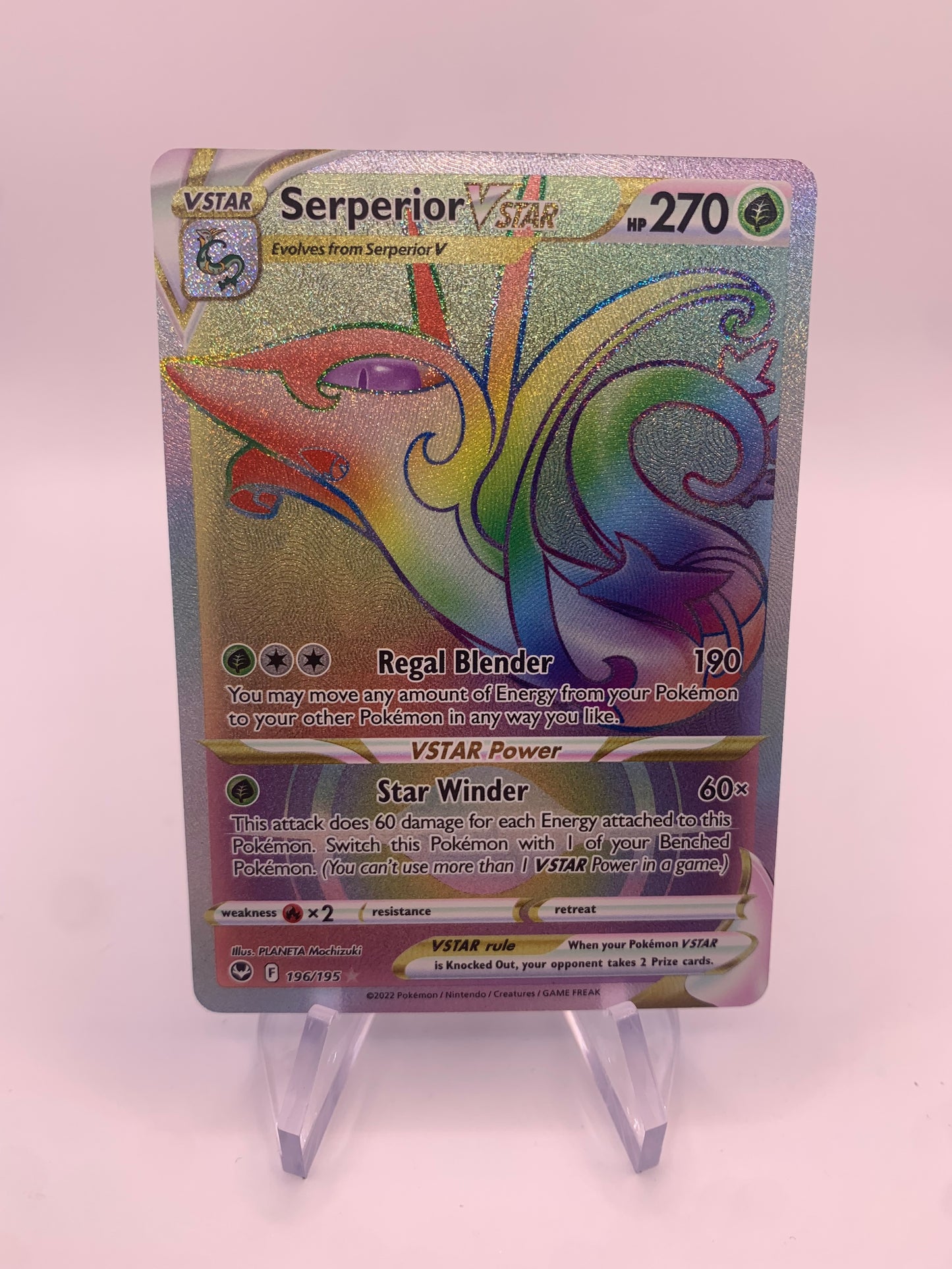 Pokemon Karte Vstar Rainbow Serpiroyal 196/195 Englisch