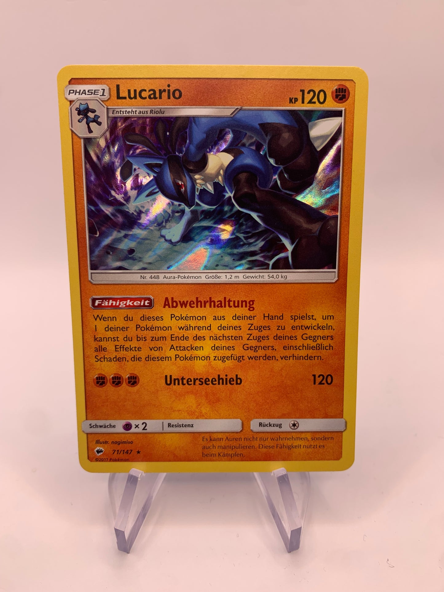 Pokémon Karte Holo Lucario 71/147 deutsch