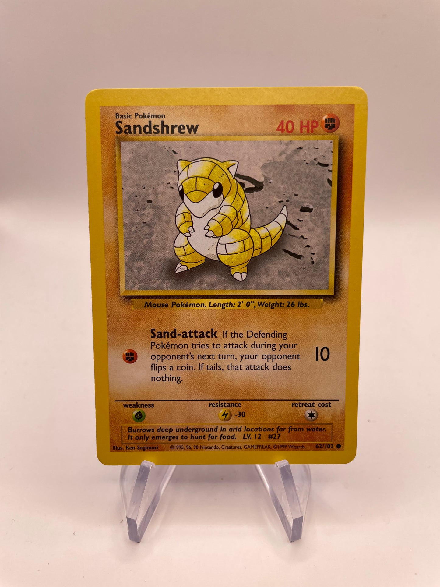 Pokemon Karte Base-Set Sandshrew 62/102 Englisch