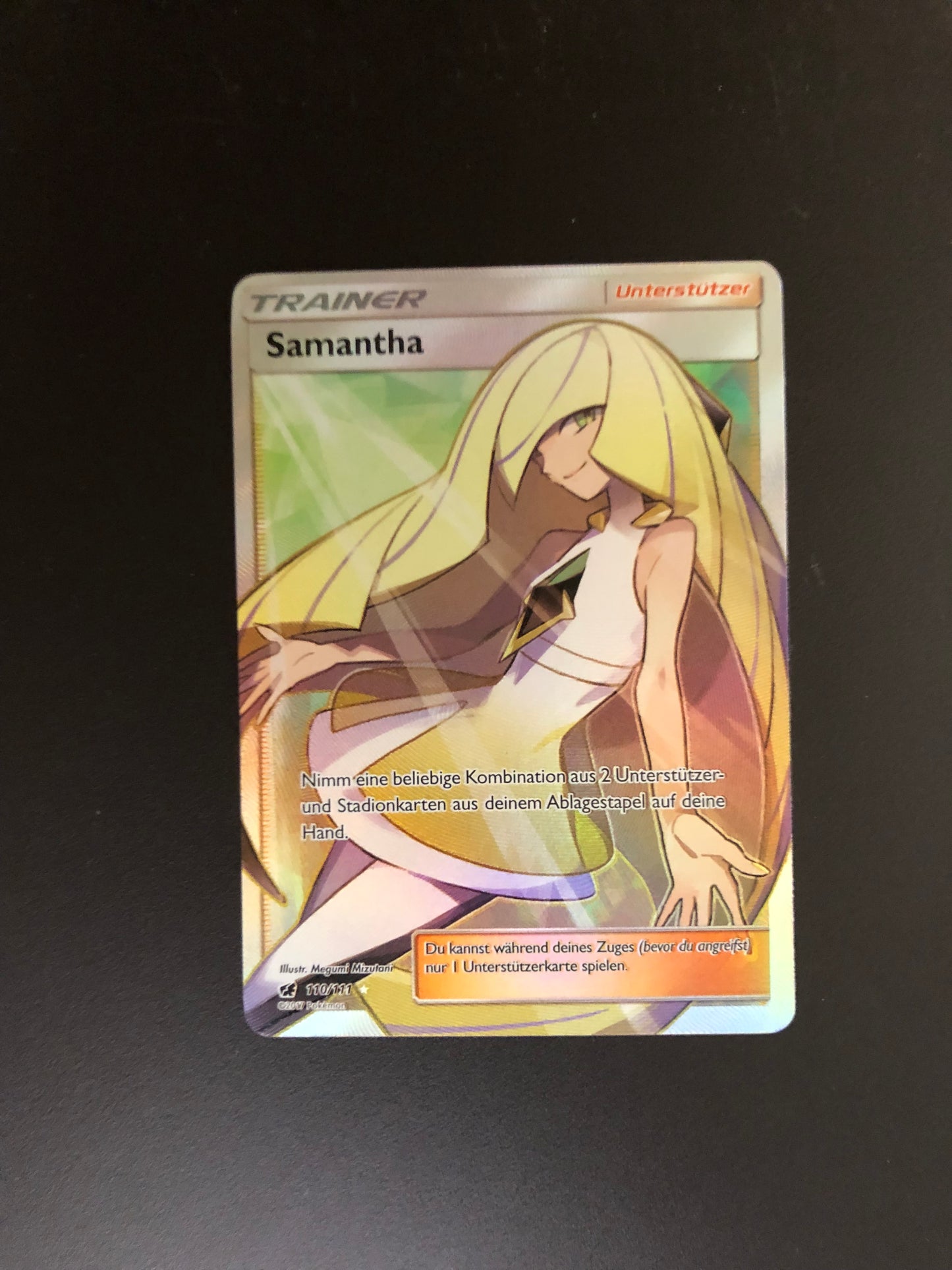 Pokemon Karte Trainer Samantha 110/111 Deutsch