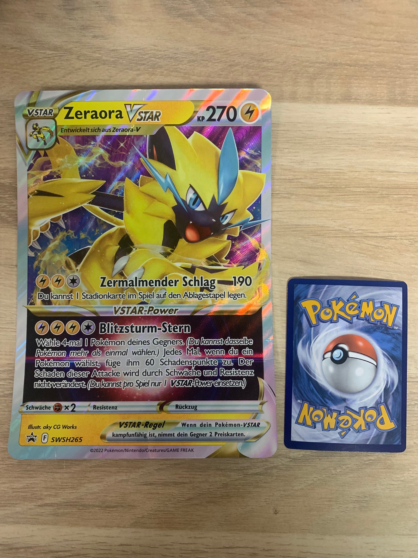 Pokemon Karte Vstar Promo XXL Zeraora SWSH265 Englisch