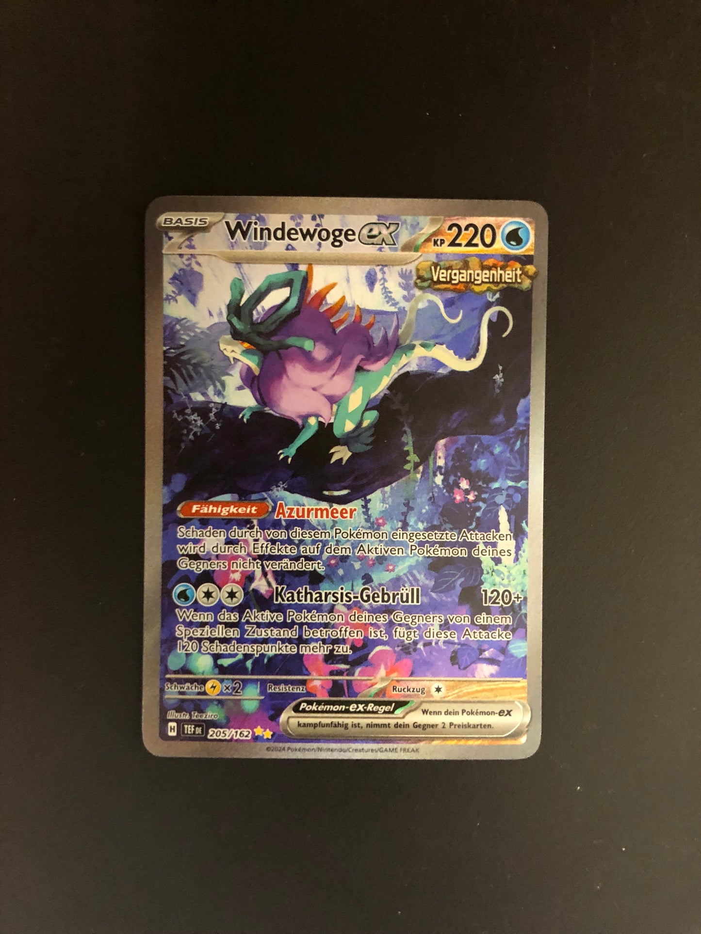 Pokemon Karte EX Alt Art Windewoge 205/162 Deutsch