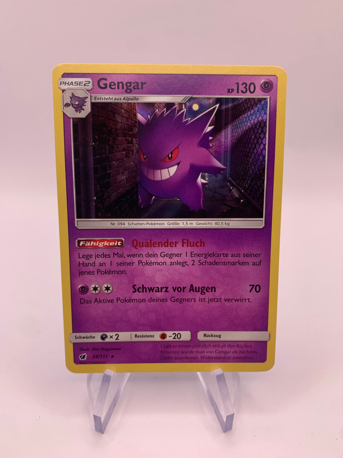 Pokémon Karte Holo Gengar 38/111 Deutsch