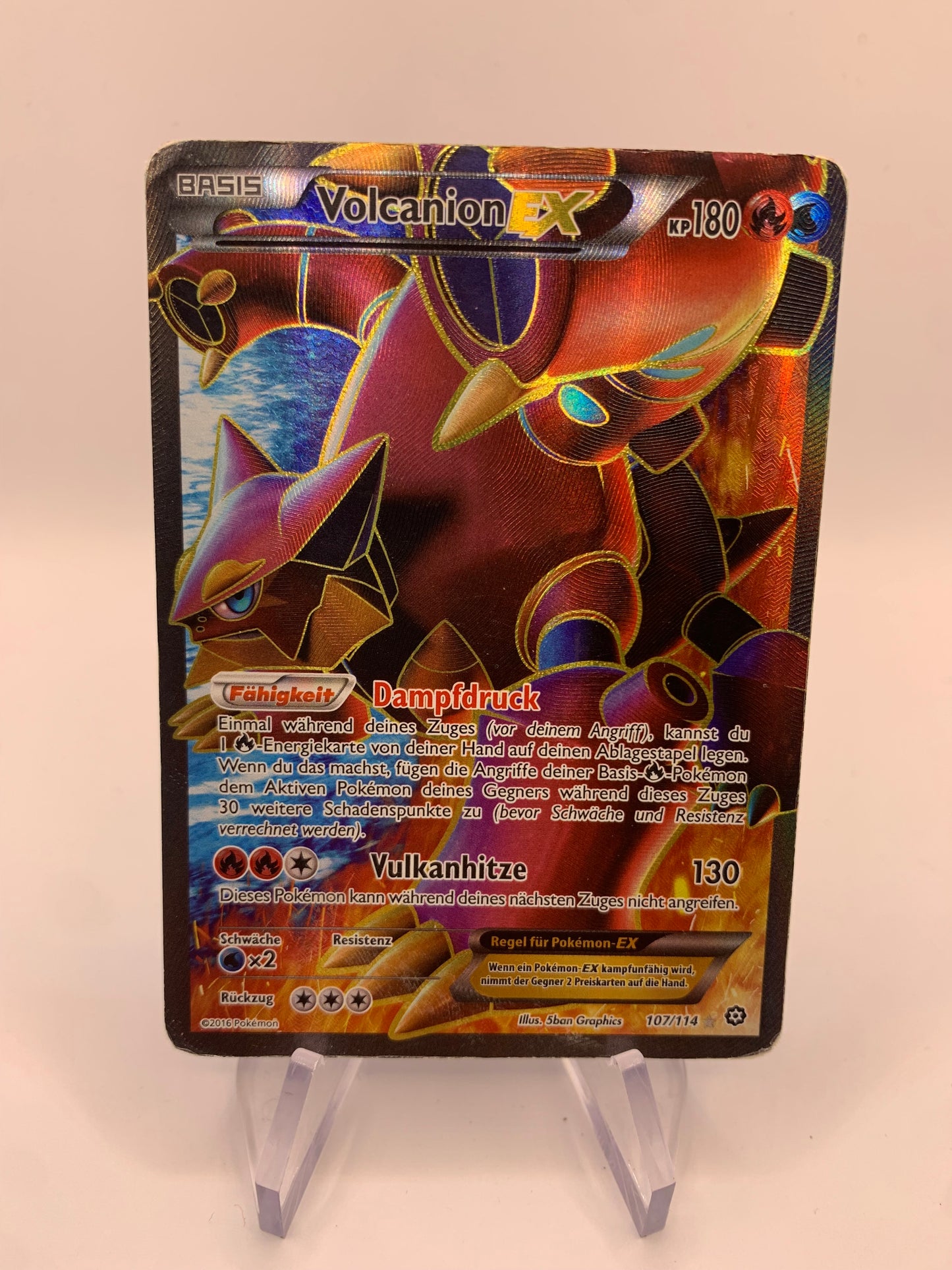 Pokemon Karte Ex Fullart Volcanion 107/114 Deutsch