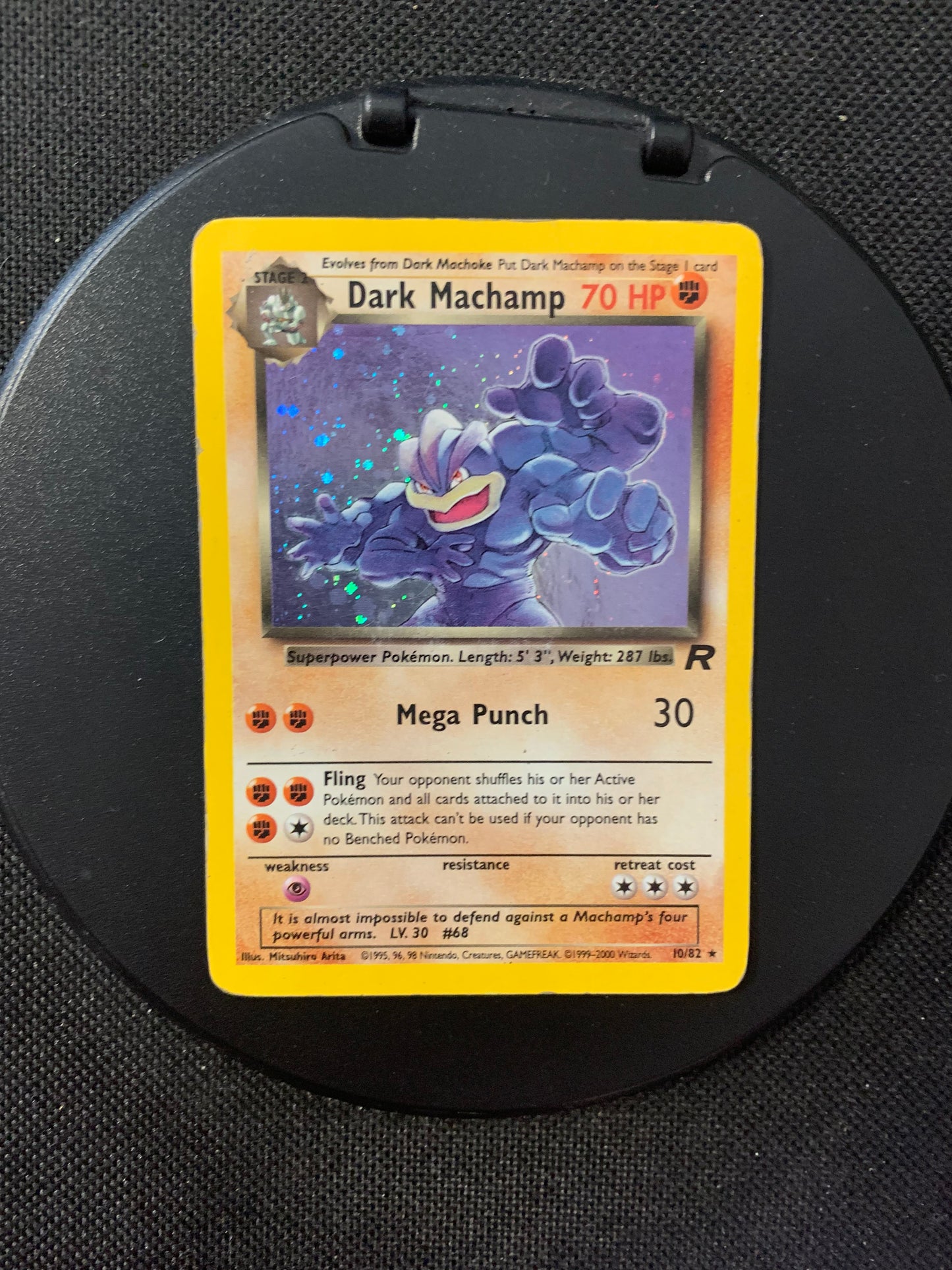 Pokemon Karte Holo Dunkles Machomei 10/82 Englisch