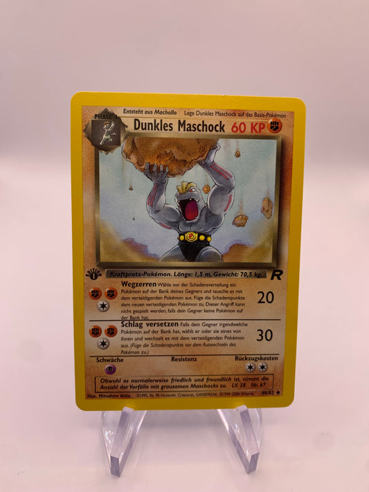 Pokemon Karte 1.Edition Dunkles Maschock 40/82 Deutsch