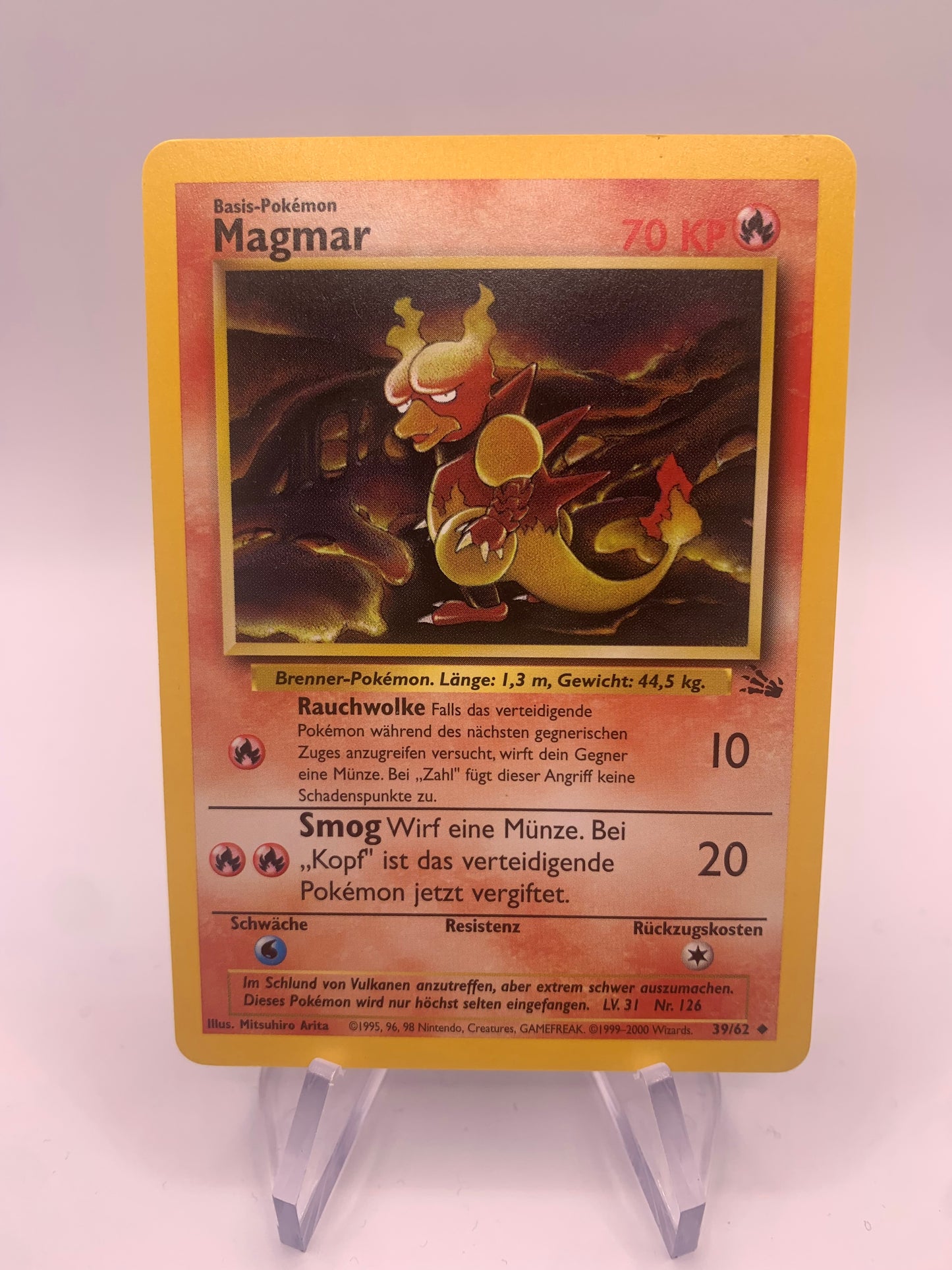 Pokemon Karte Magmar Fossil 39/62 Deutsch