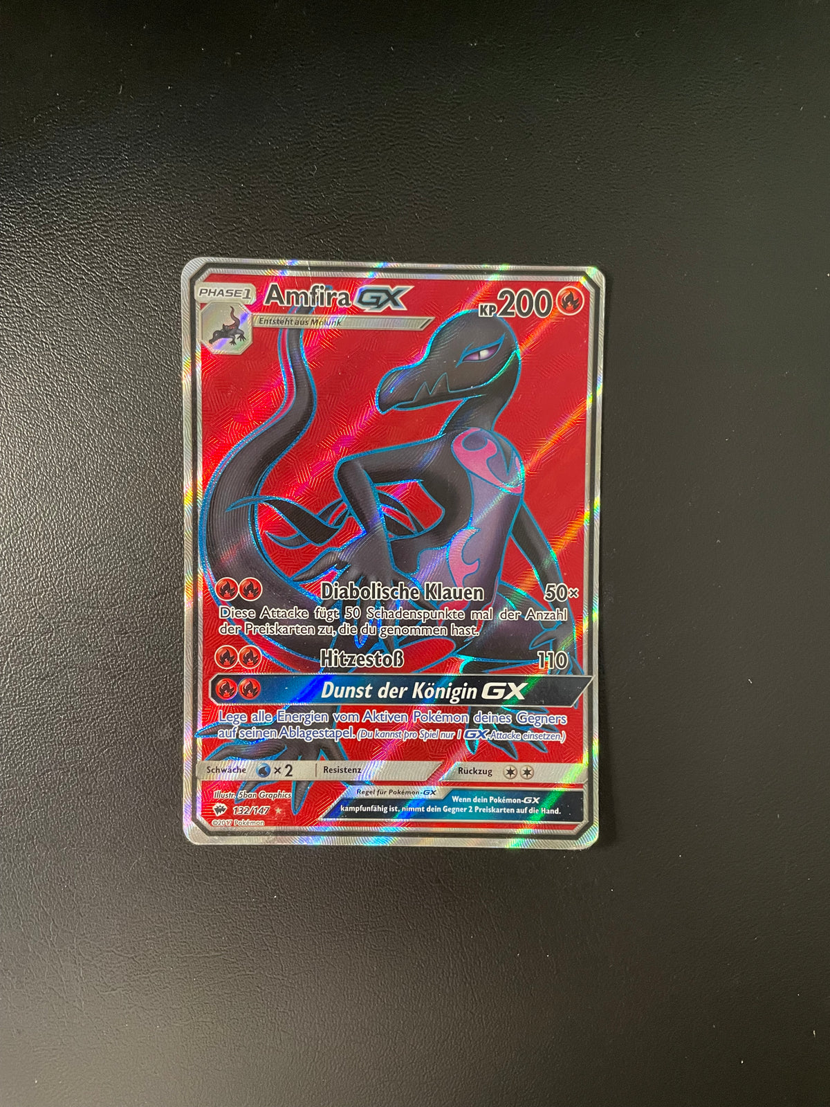 Pokemon Karte GX Amfira 132/147 Deutsch