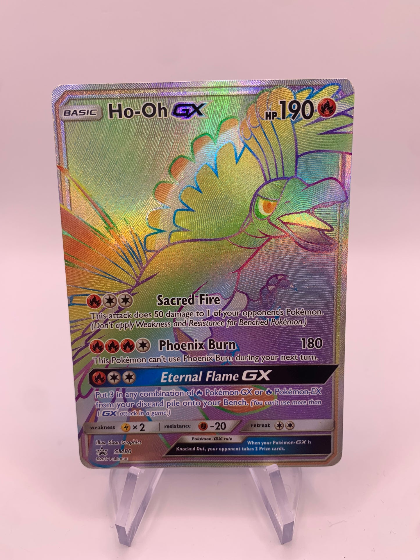 Pokémon Karte GX Ho-Oh SM80 englisch