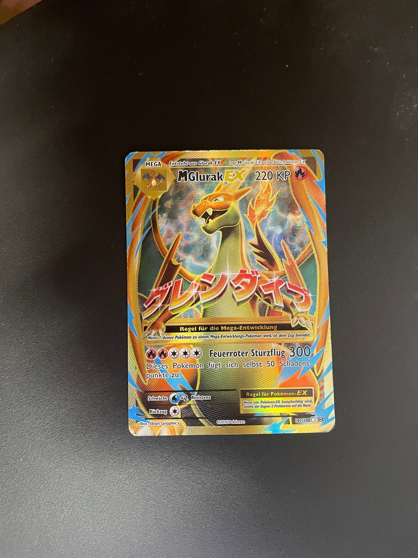 Pokemon Karte EX Mega Glurak 101/108 Deutsch