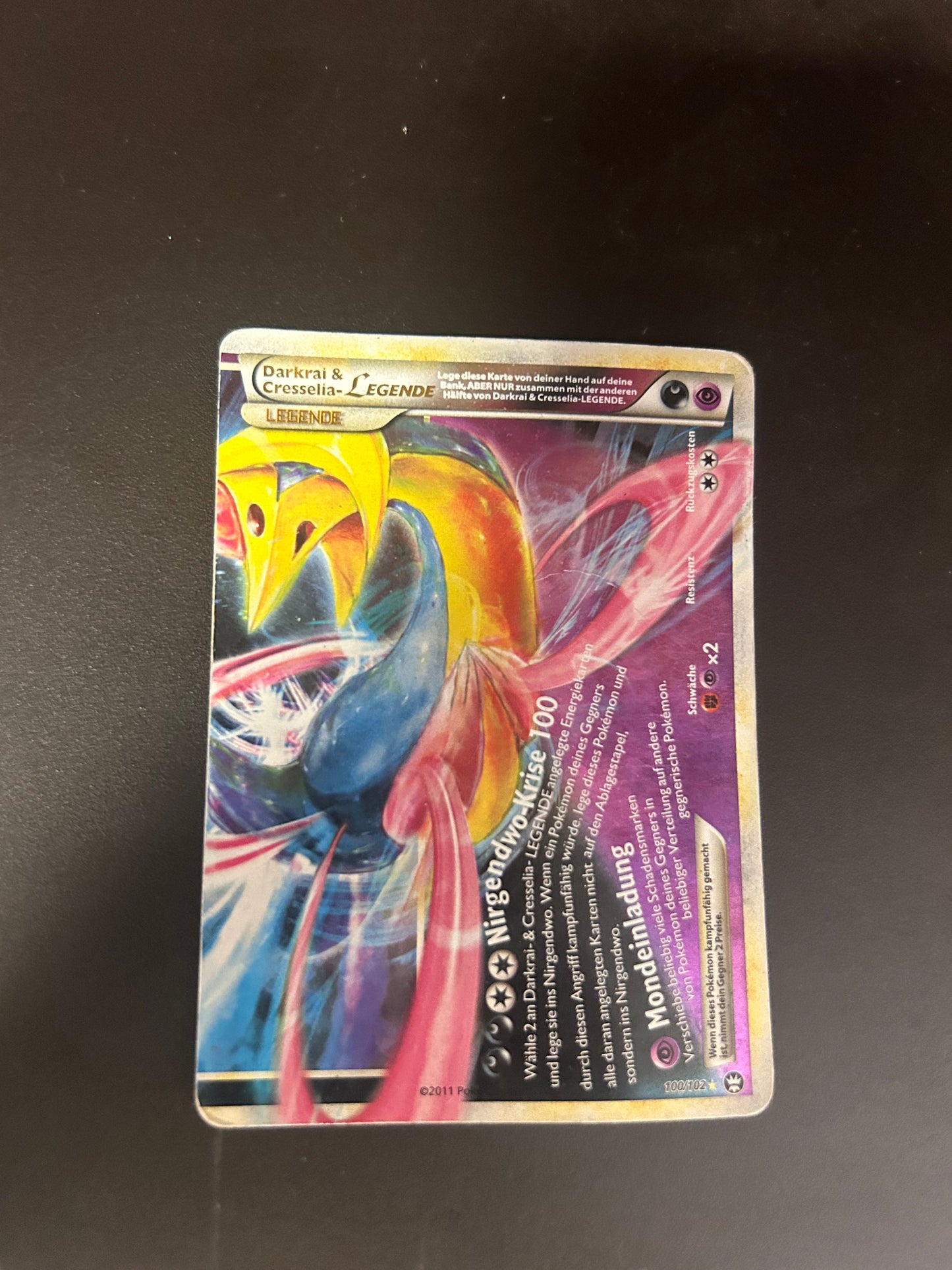 Pokemon Karte Legende Darkrai & Cresselia Legende 100/192 Deutsch