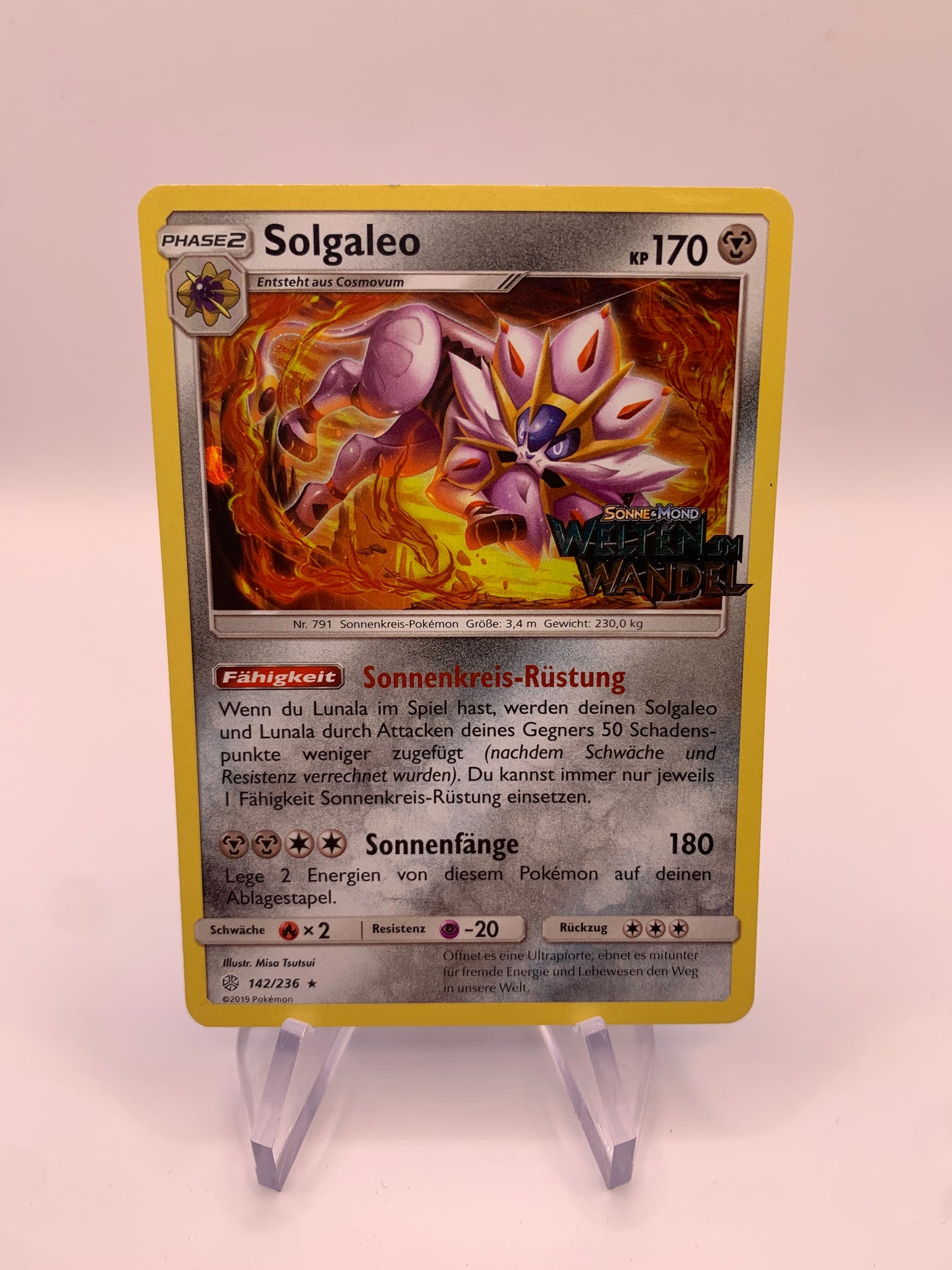 Pokemon Karte Holo Solgaleo 142/236 Deutsch