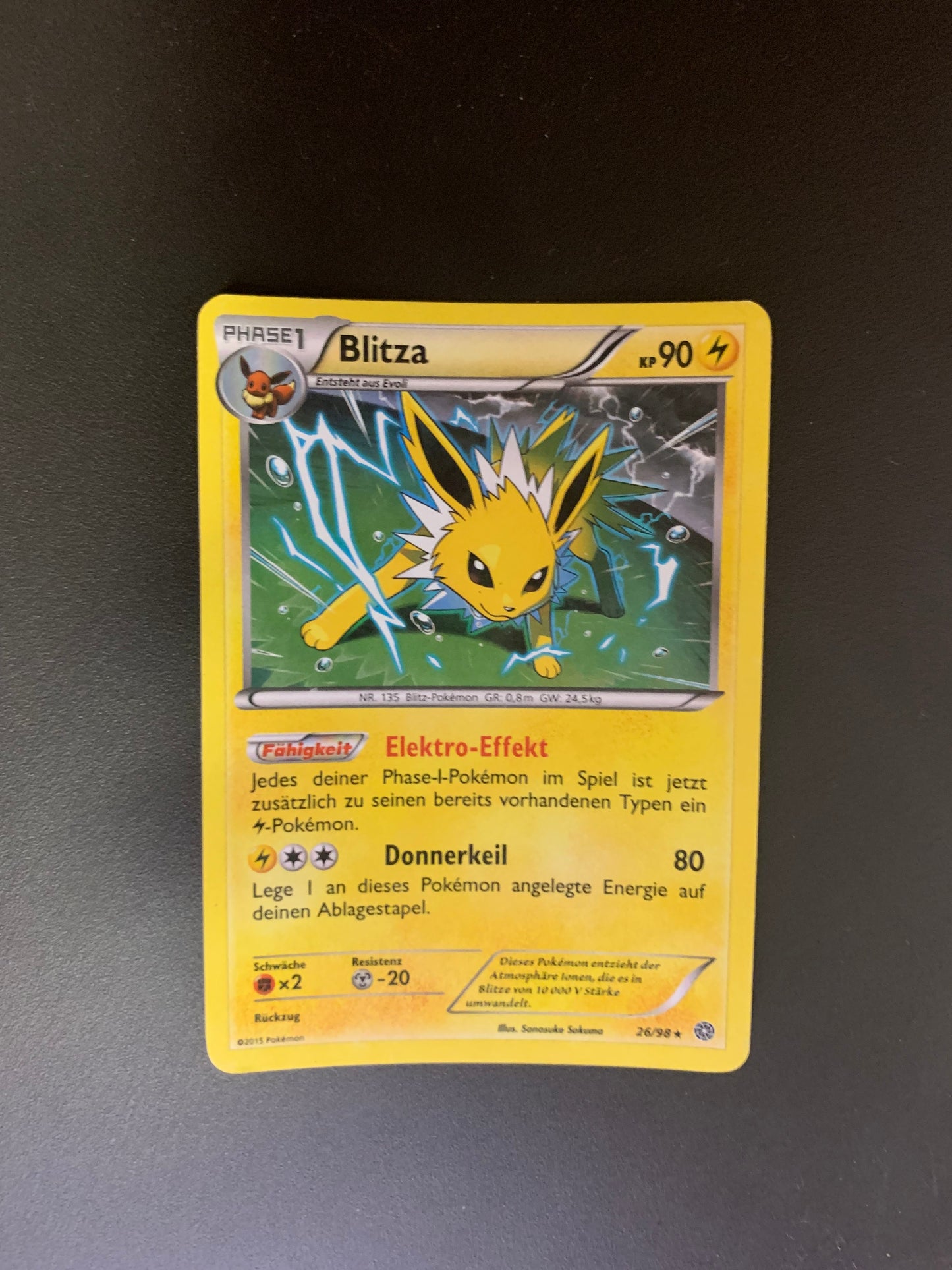 Pokemon Karte Holo Blitza 26/98 Deutsch