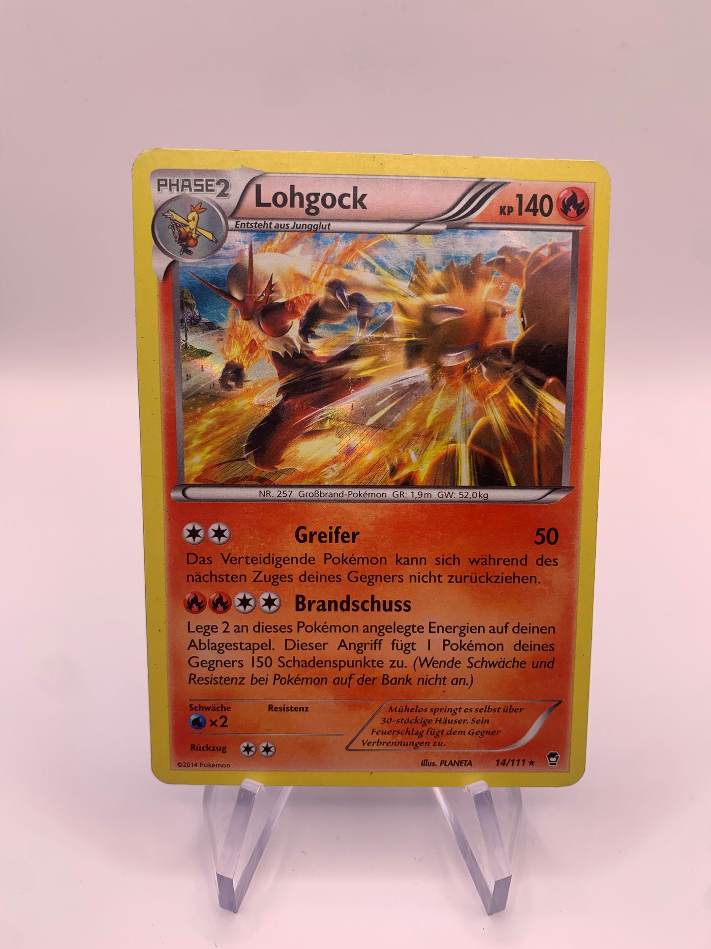 Pokemon Karte Holo Lohgock 14/111 Deutsch