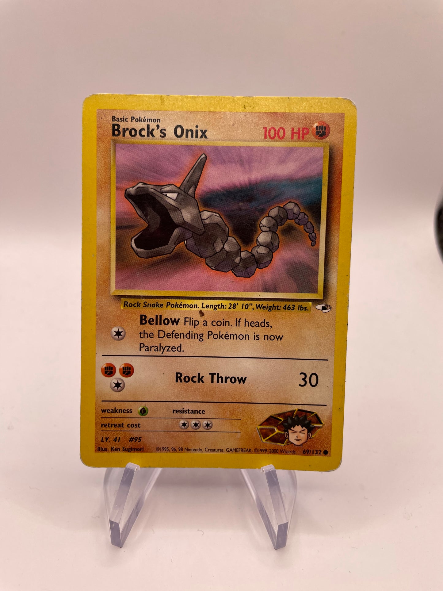 Pokemon Karte Gym Heros Brock‘s Onix 69/132 Englisch