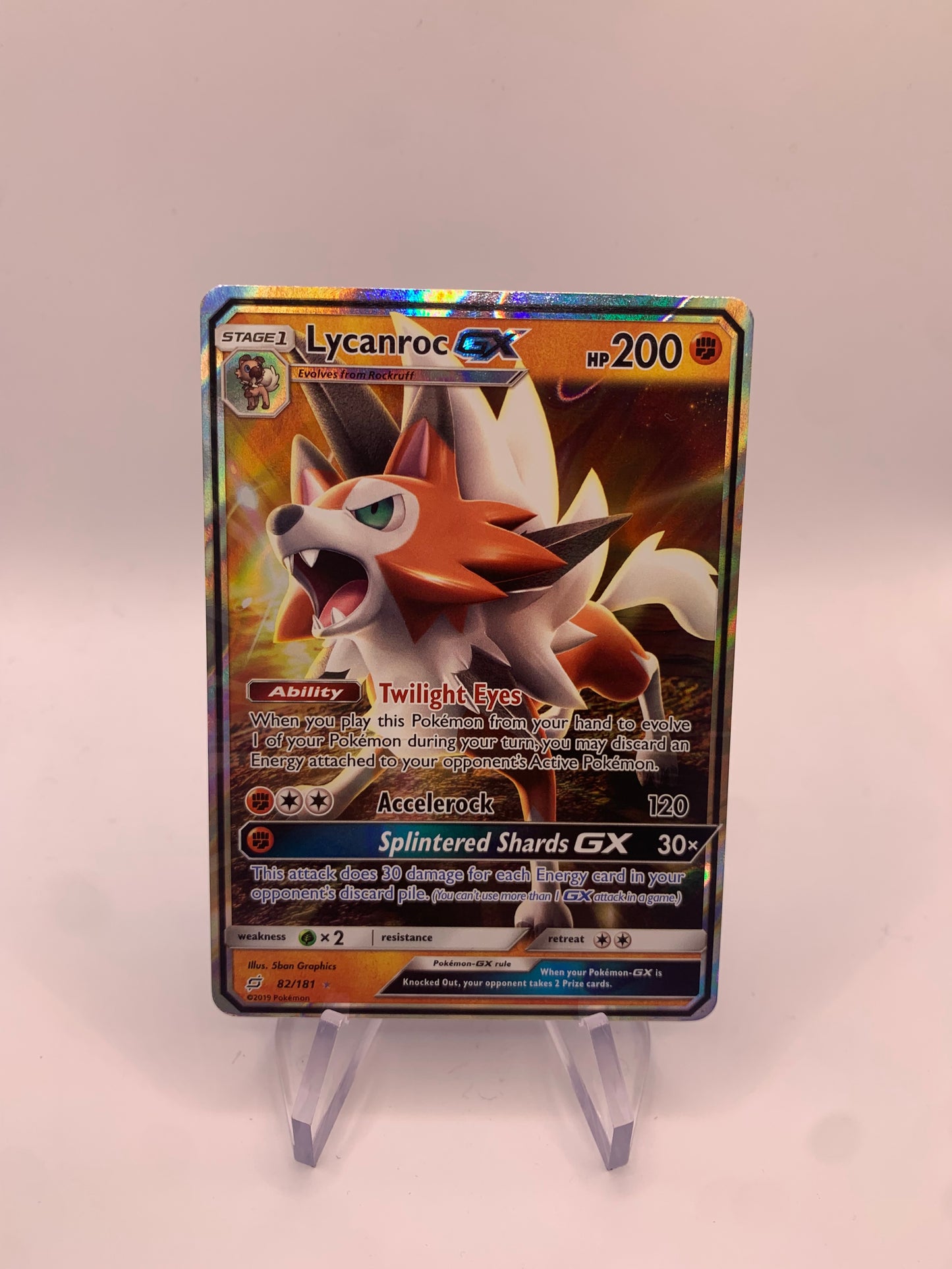 Pokemon Karte GX Lycanroc 82/181 Deutsch