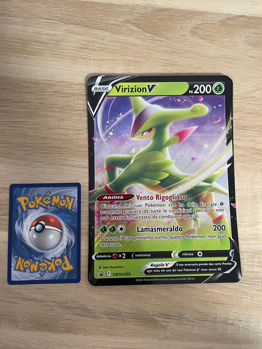Pokemon Karte V XXL Virizion SWSH295 Italinisch