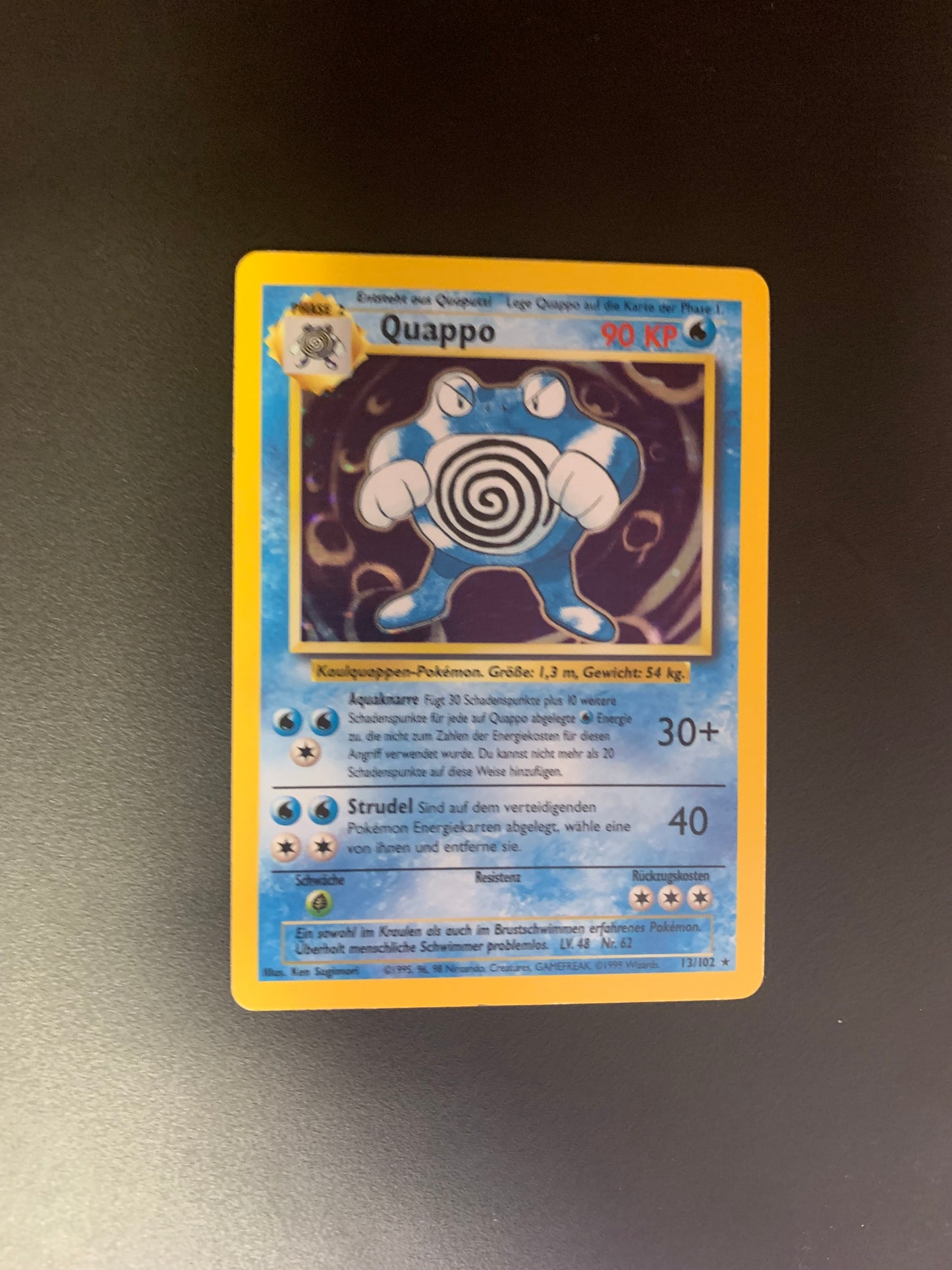 Pokemon Karte Holo Quappo Base Set 13/102 Deutsch