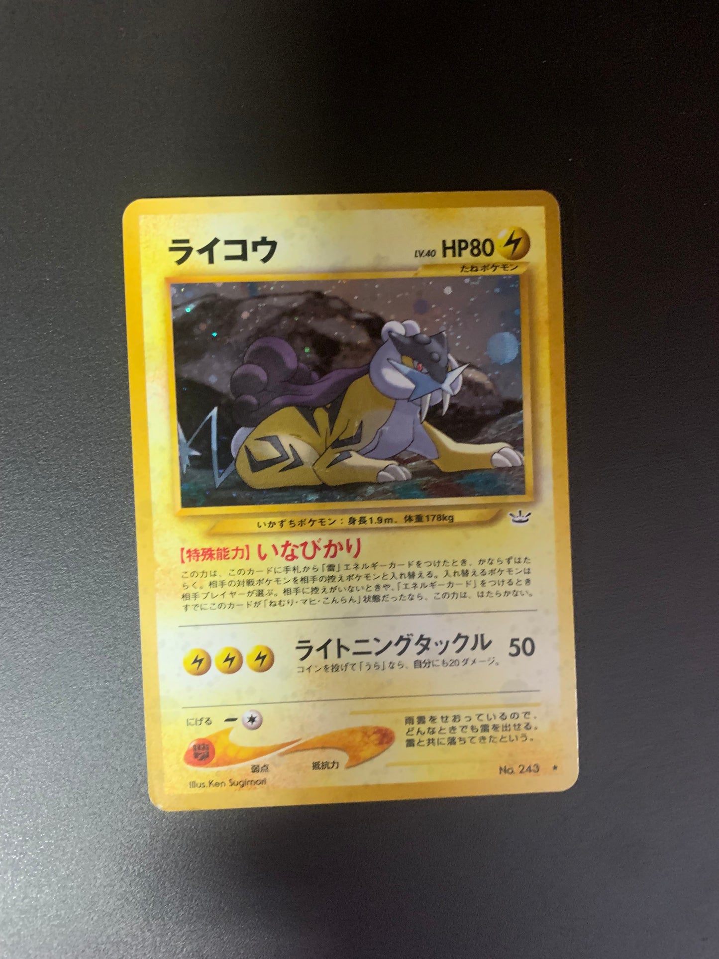 Pokemon Karte Holo Raikou No.243 Japanisch