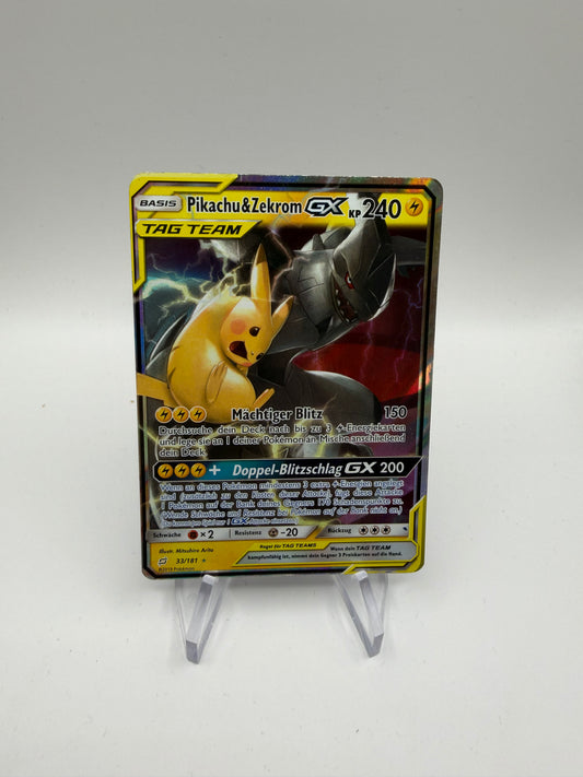 Pokemon Karte GX Tag Team Pikachu & Zekrom 33/181 Deutsch