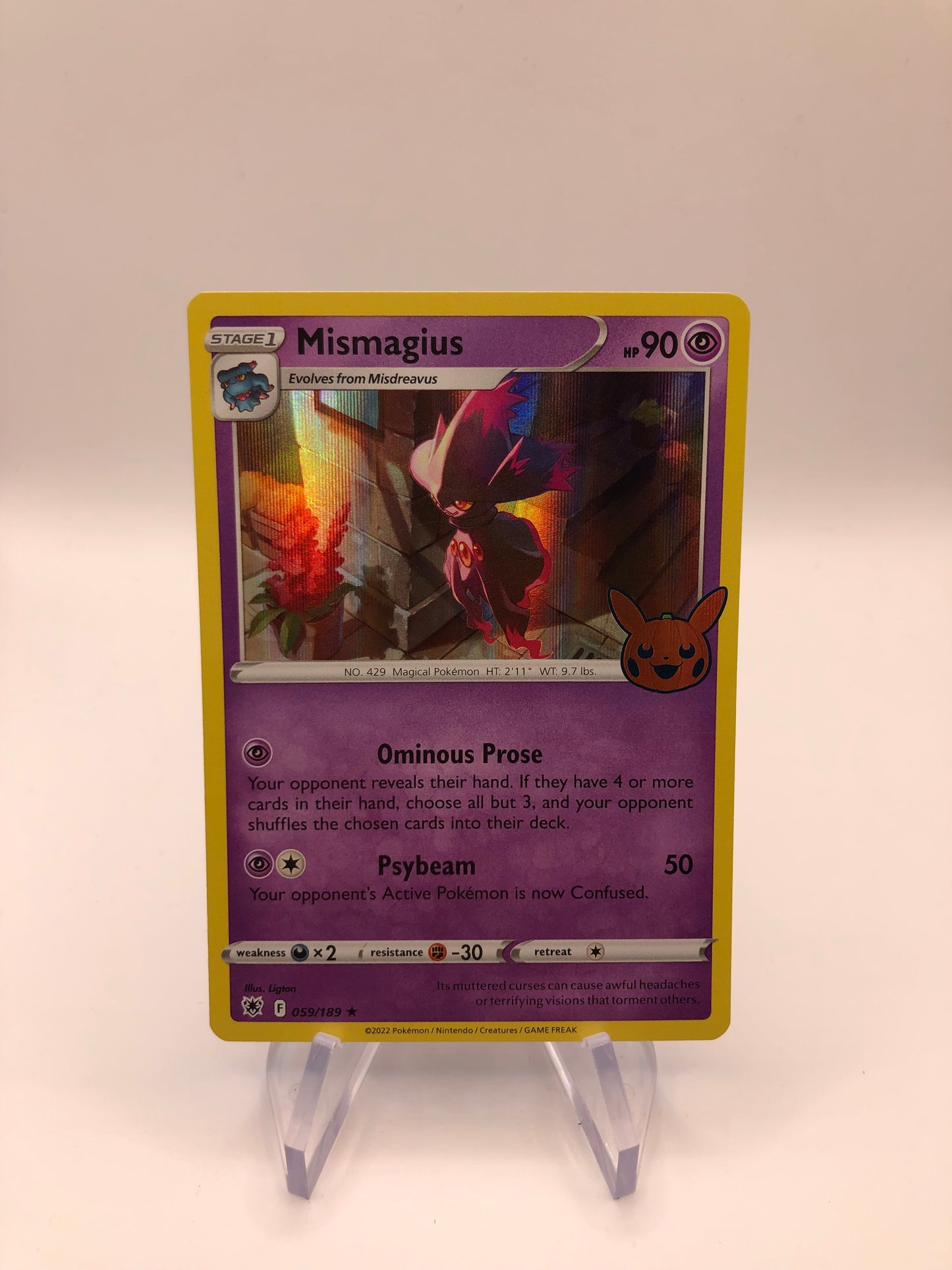 Pokemon Karte Holo Mismagius 059/189 Deutsch
