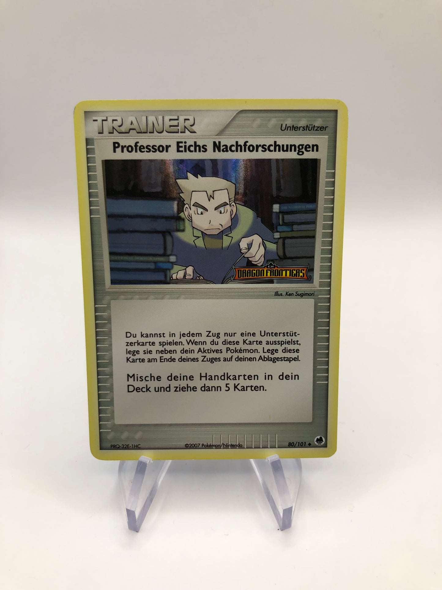 Pokemon Karte Revers Stamp Trainer Professor Eichs nachforschung 80/101 Deutsch