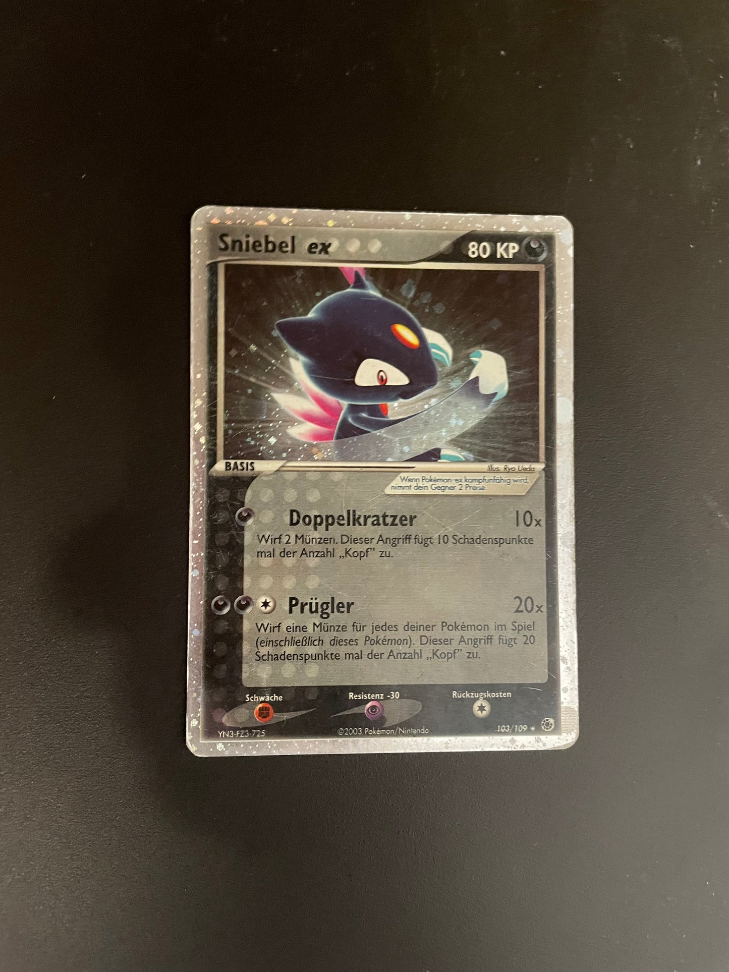 Pokemon Karte EX Sniebel 103/109 Deutsch