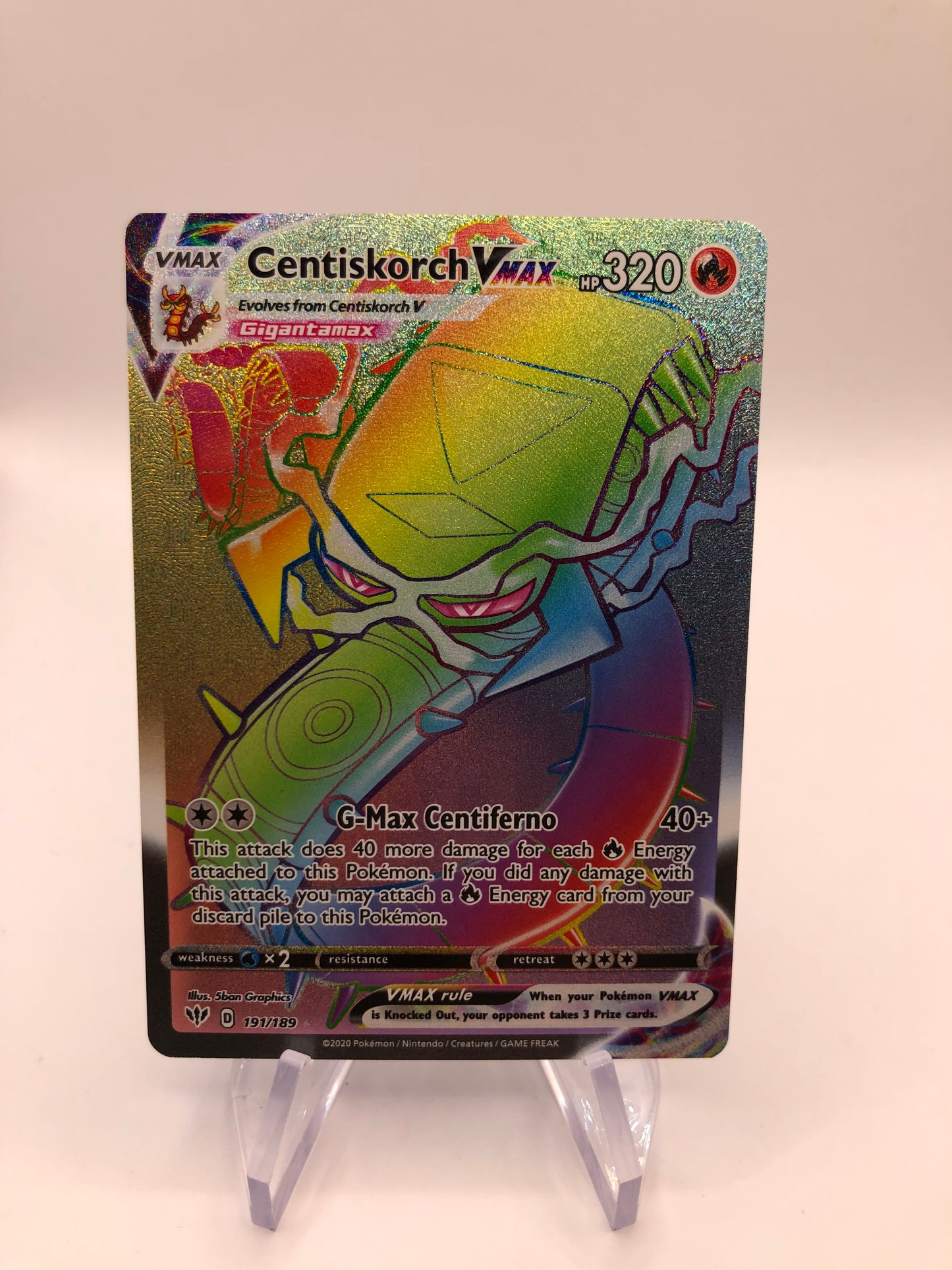 Pokemon Karte Vmax Rainbow Infernopod 191/189 Englisch