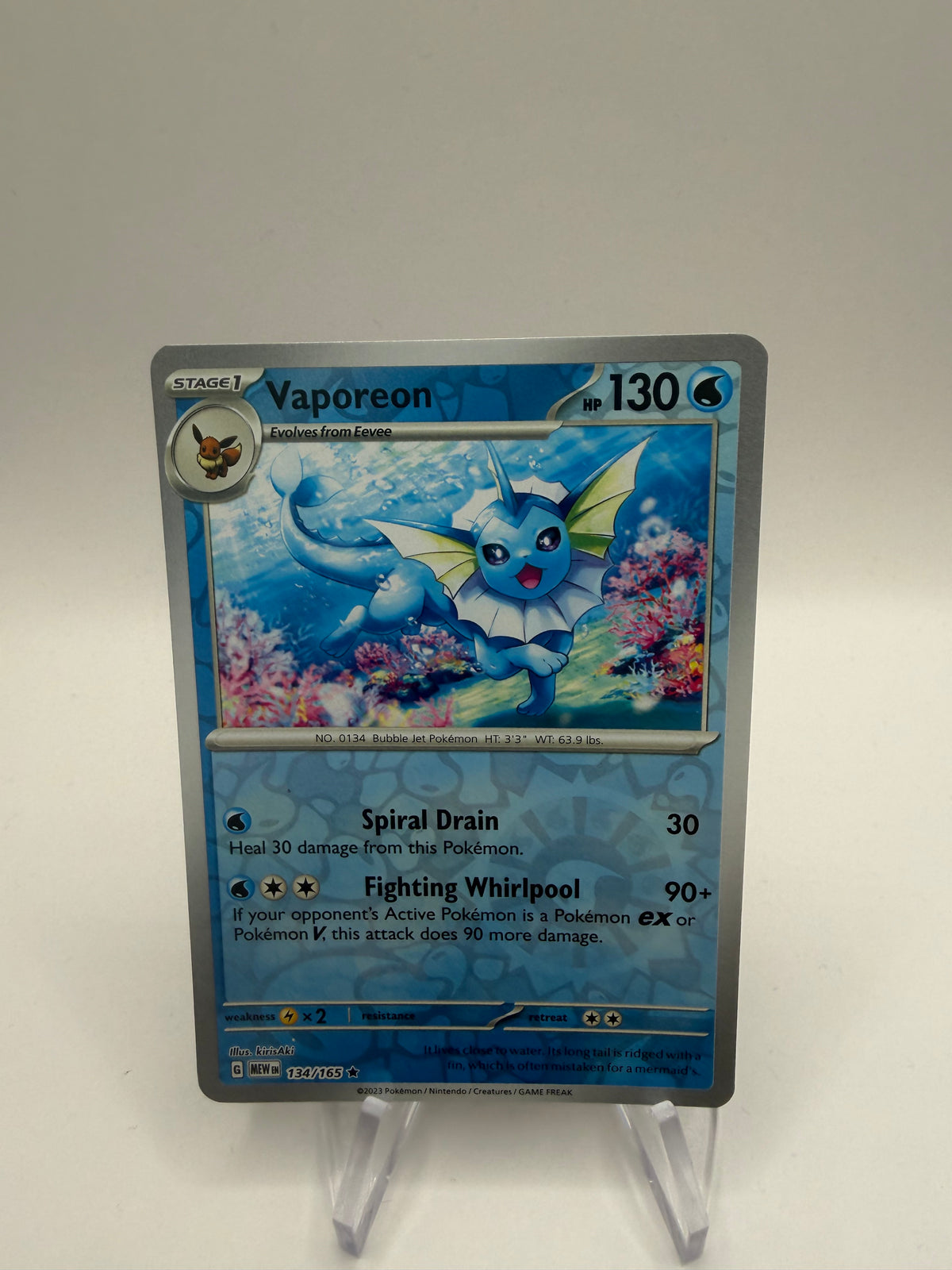 Pokemon Karte Reverse 151 Aquana 134/165 Englisch