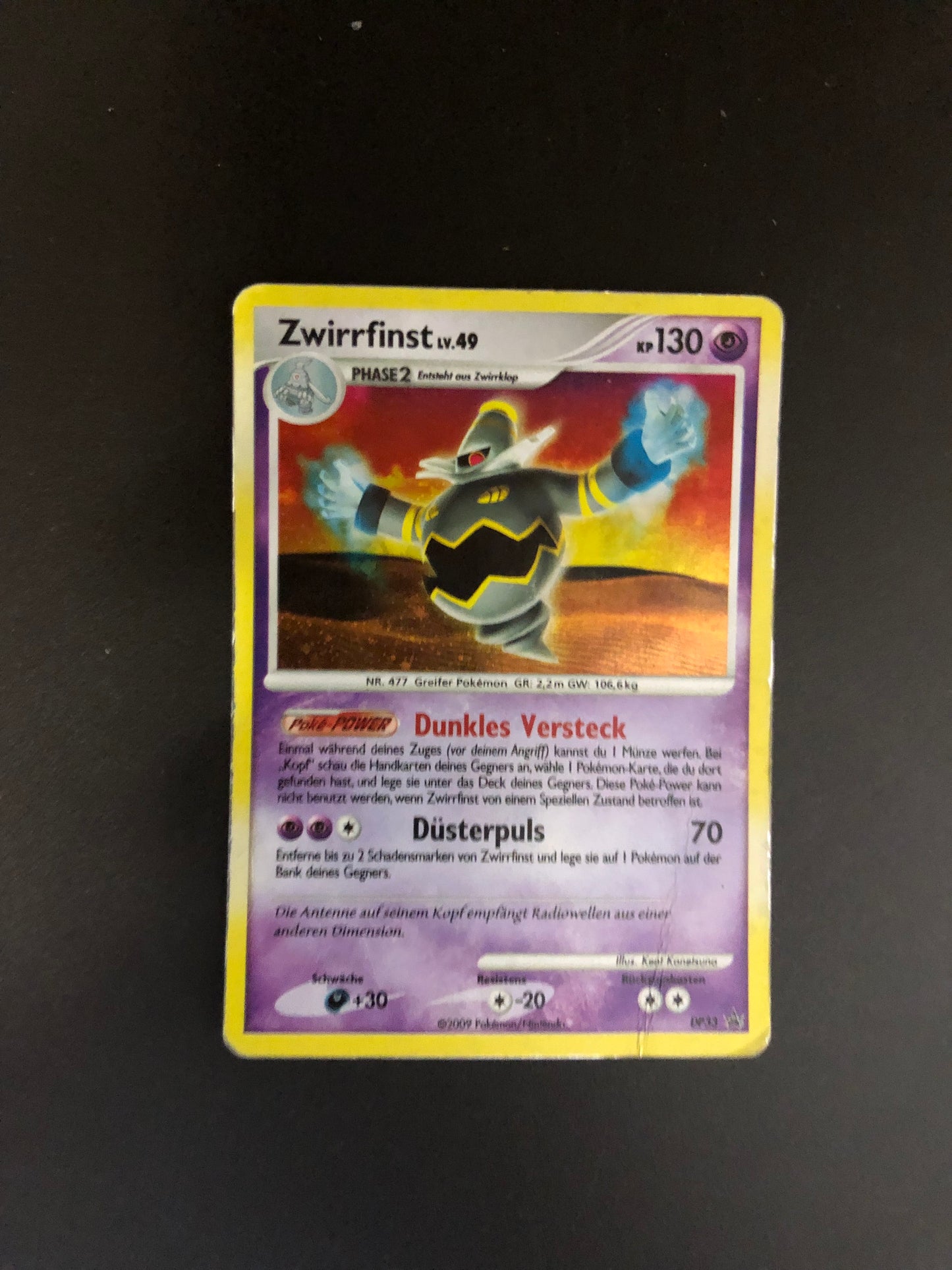 Pokemon Karte Holo Zwirrfinst DP33 Deutsch