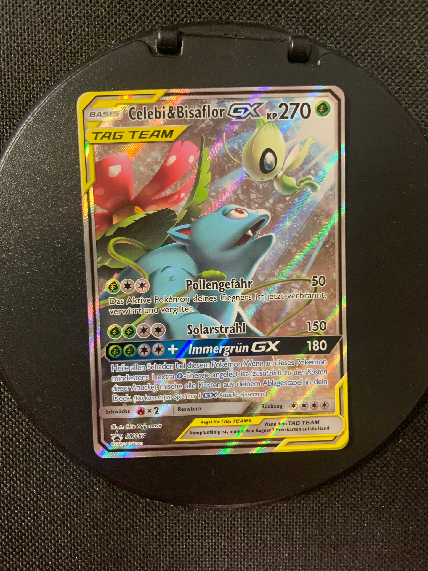 Pokemon Karte Tag Team Alt-Art Promo Celebi & Bisaflor SM167 Deutsch