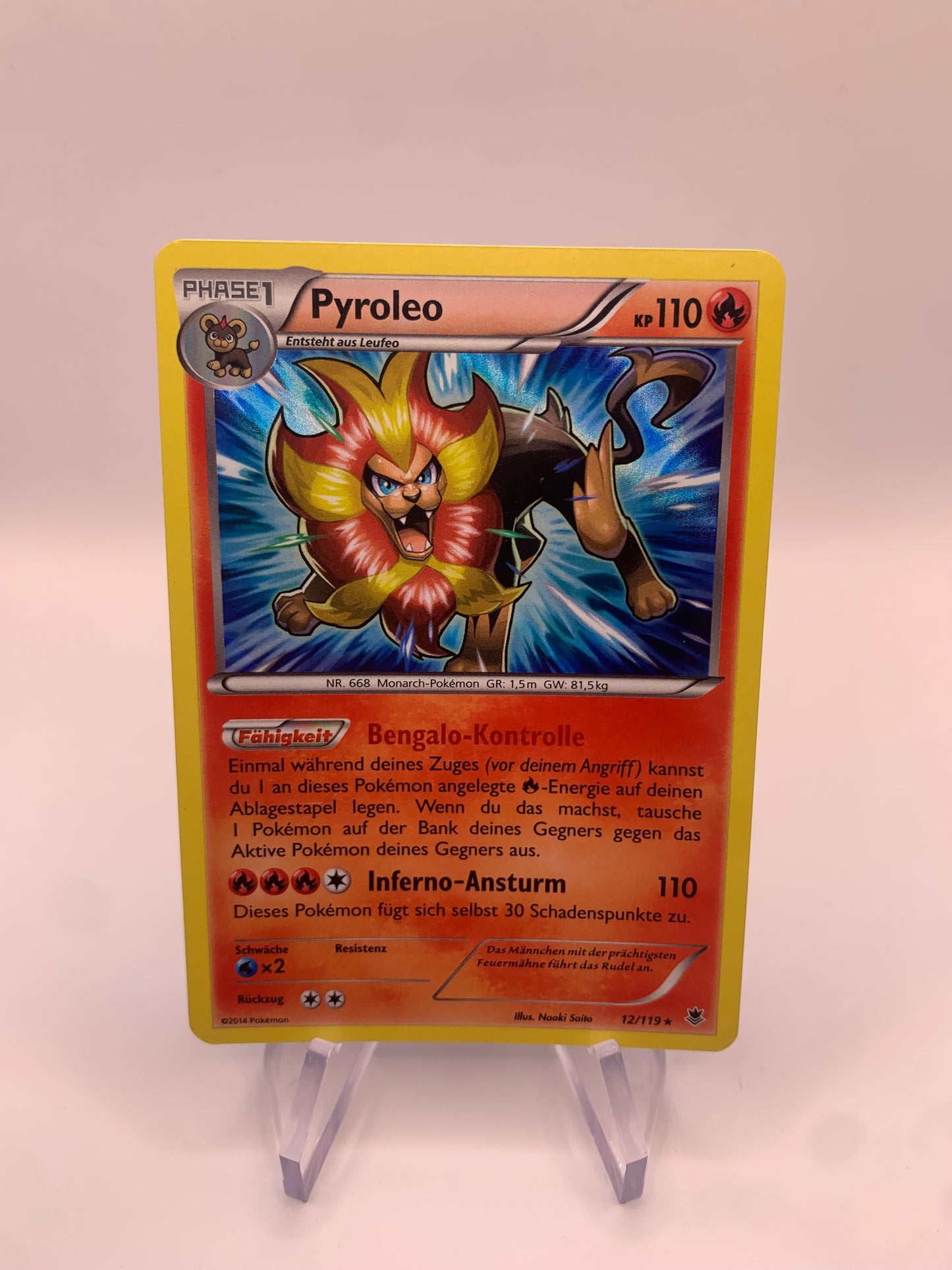 Pokemon Karte Holo Pyroleo 12/119 Deutsch