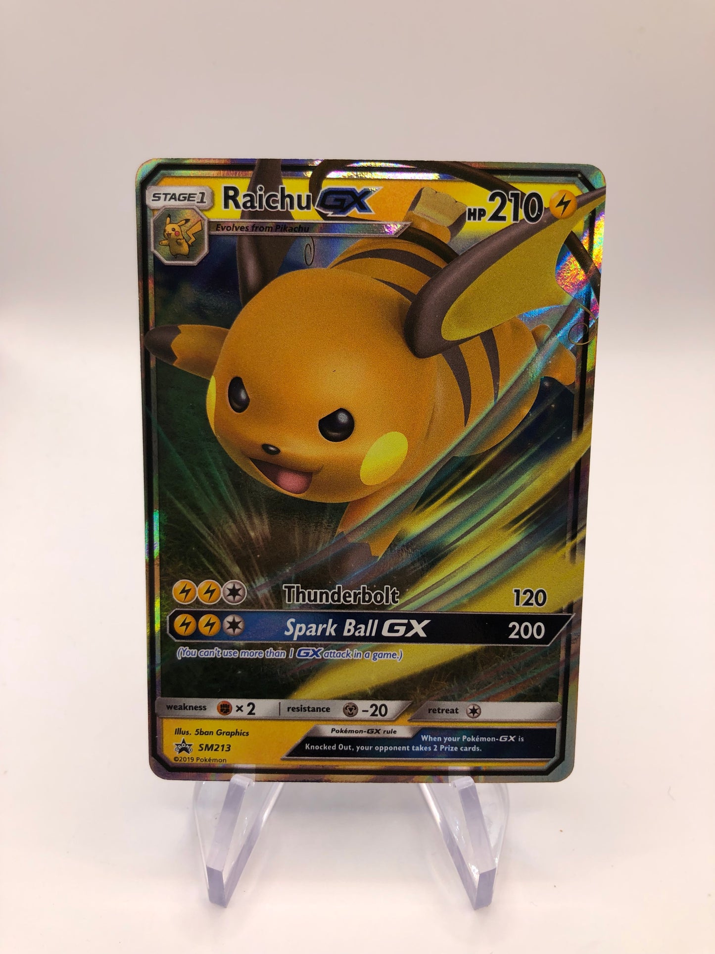 Pokemon Karte GX Promo Raichu SM213 Englisch
