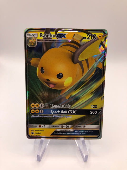 Pokemon Karte GX Promo Raichu SM213 Englisch