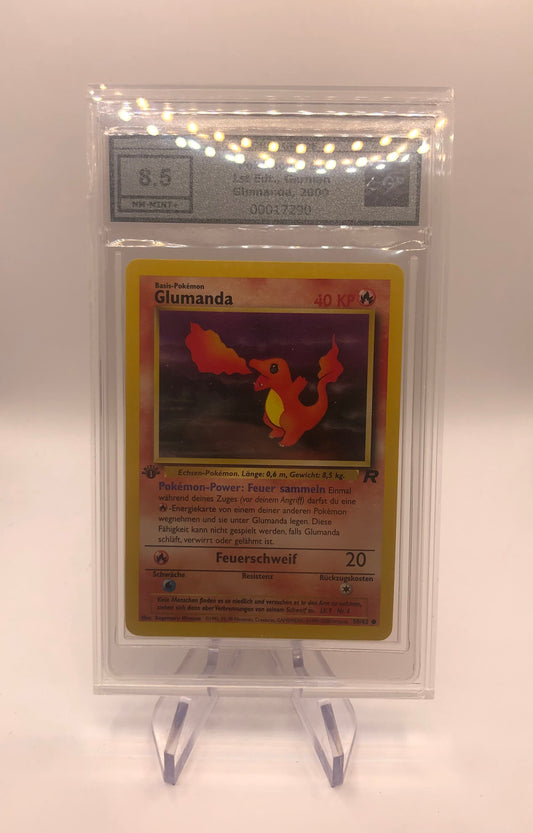 Pokemon Karten EGS 8,5 Glumanda 1st Edition 50/82 Deutsch