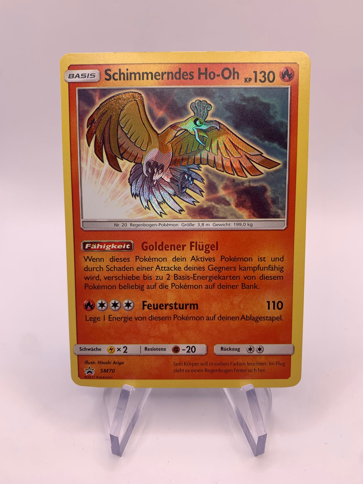 Pokemon Card Shiny Promo Shimmering Ho-oh SM70 German