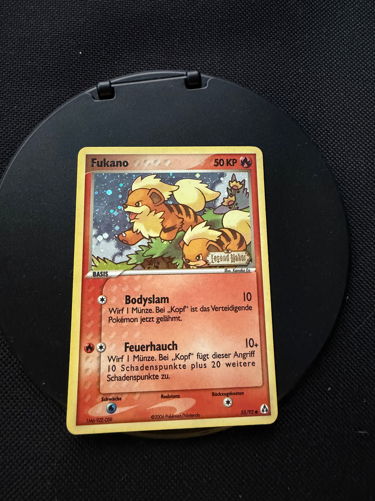 Pokemon Karte Stamp Fukano 55/92 Deutsch