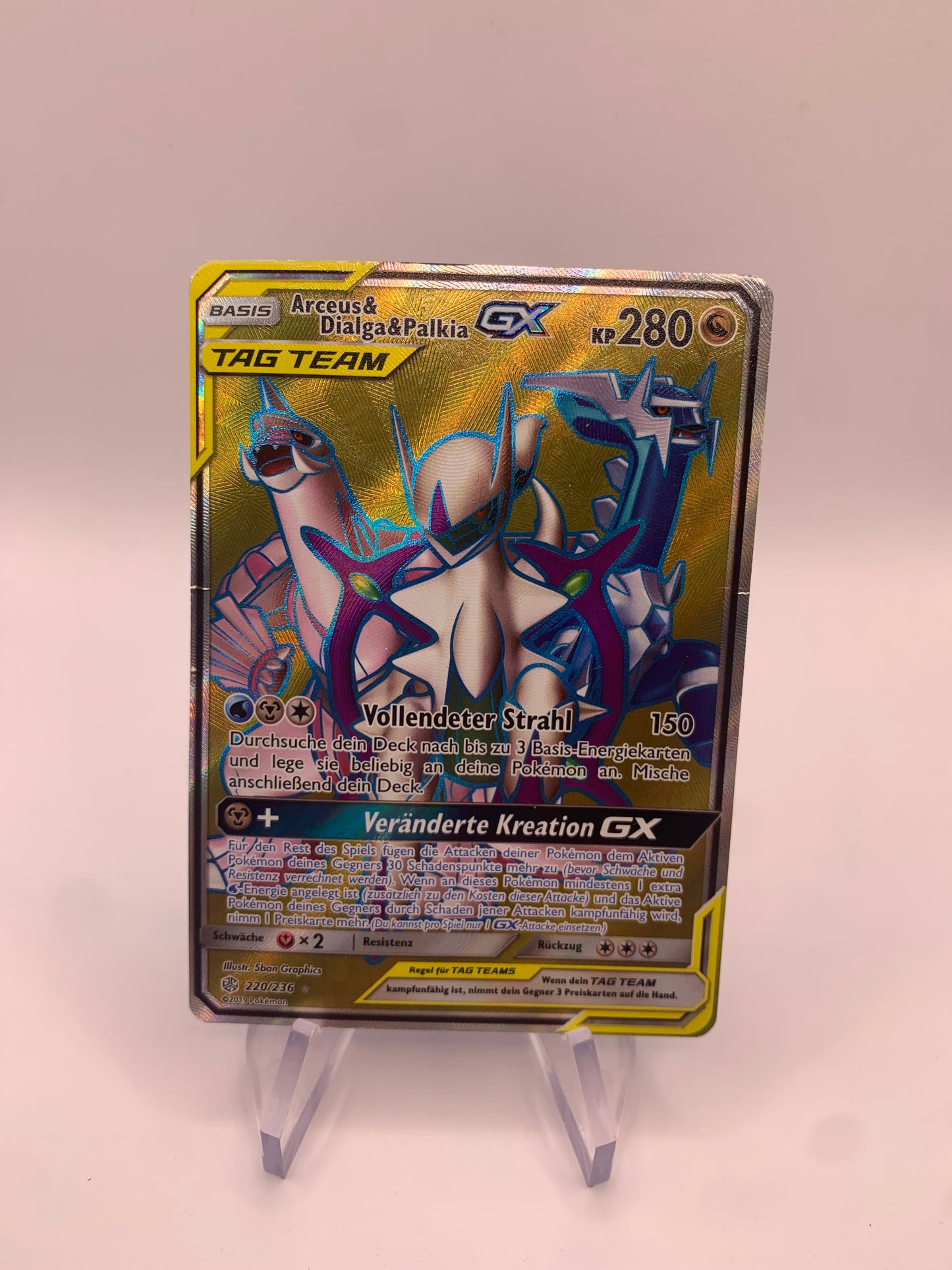 Pokemon Karte GX Tag Team Arceus&Dialga&Palkia 220/236 Deutsch