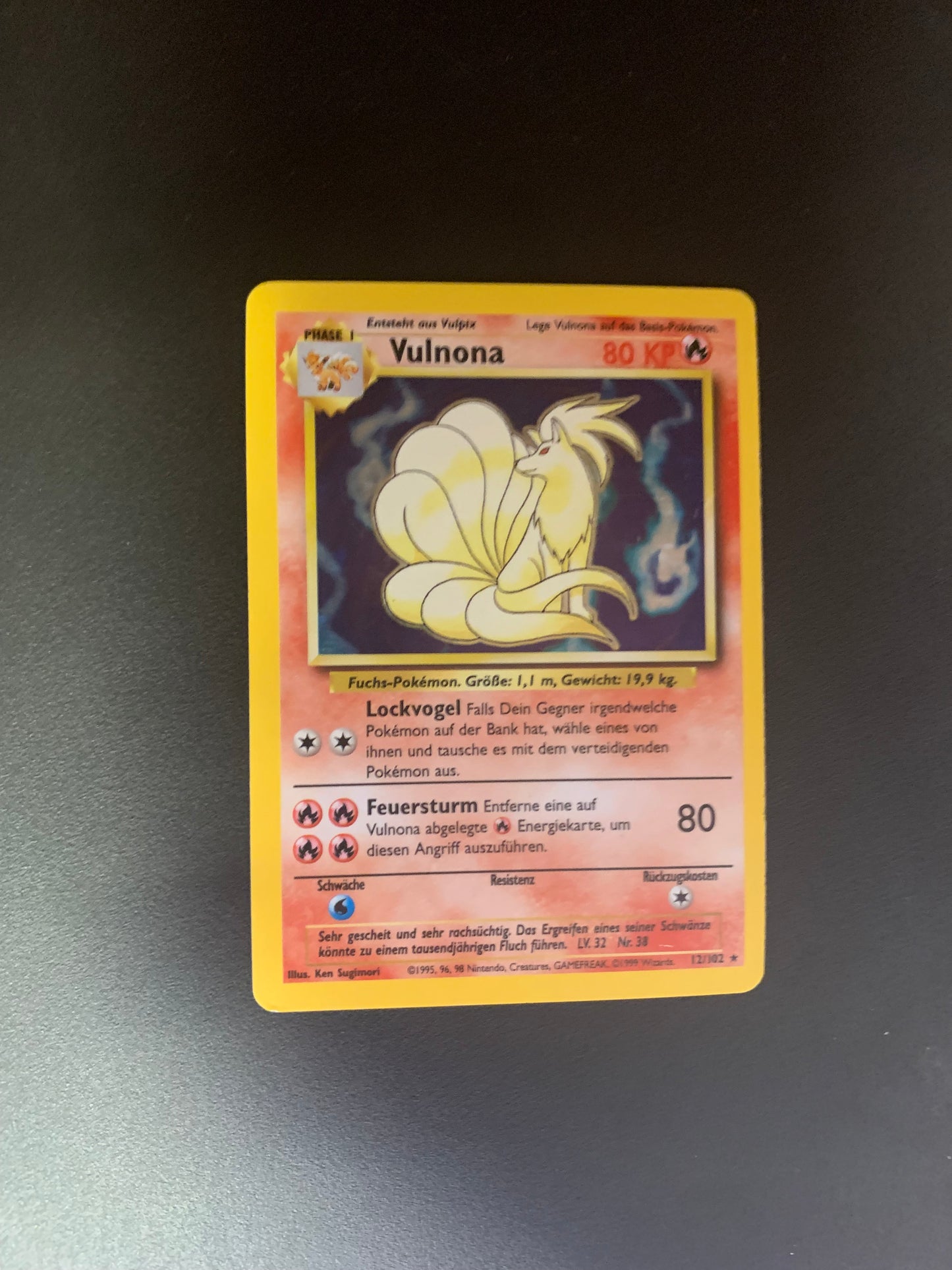 Pokemon Karte Holo Vulnona 12/102 Deutsch