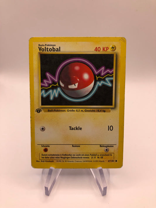 Pokemon Karte 1.Edition Voltobal 67/102 Deutsch