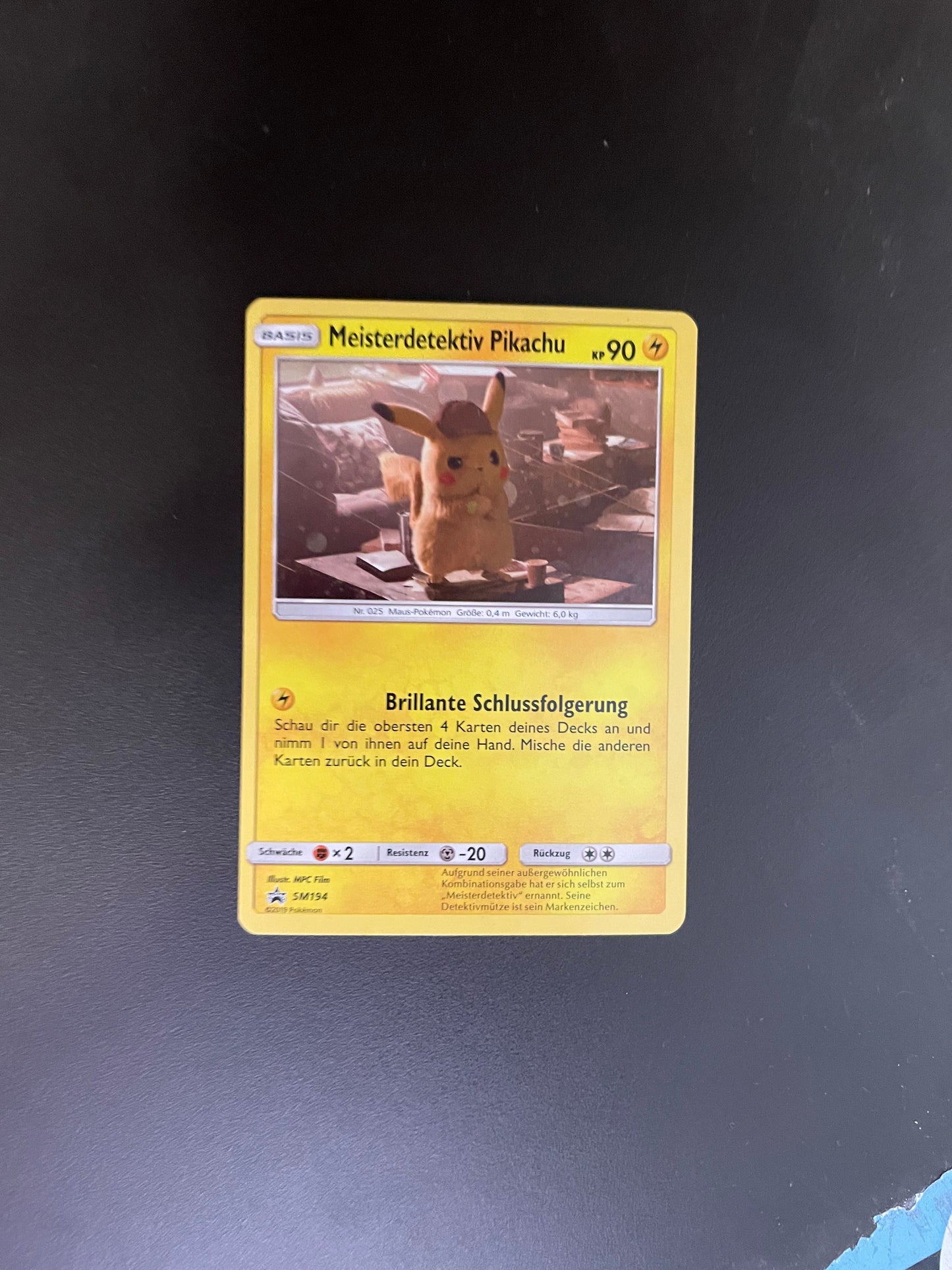 Pokemon Karte Meisterdetektiv Pikachu SM194 Deutsch