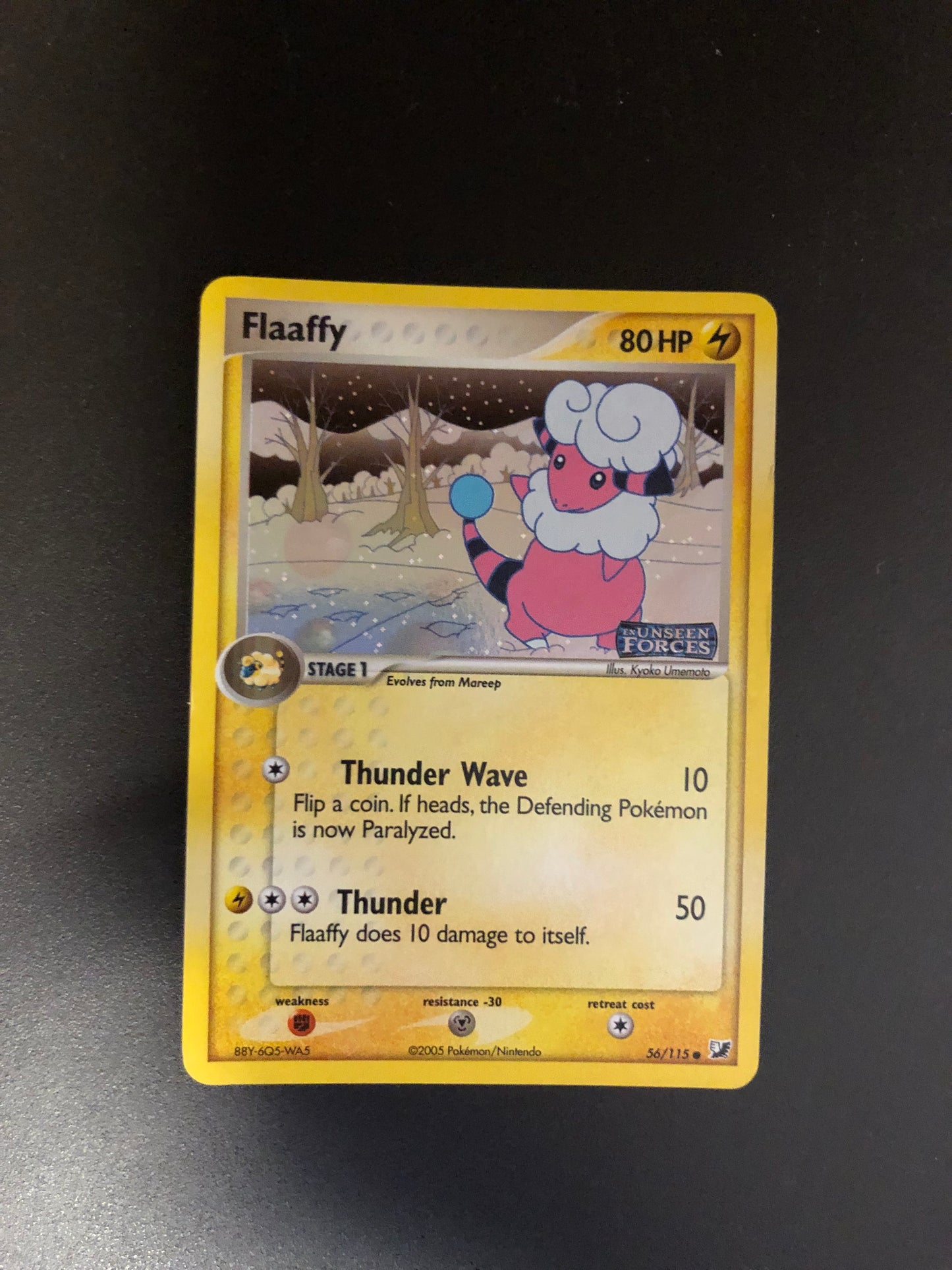 Pokemon Karte Revers Stamp Flaaffy 56/115 Deutsch