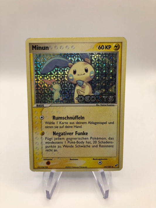 Pokemon Karte Revers Stamp Minun 41/107 Deutsch