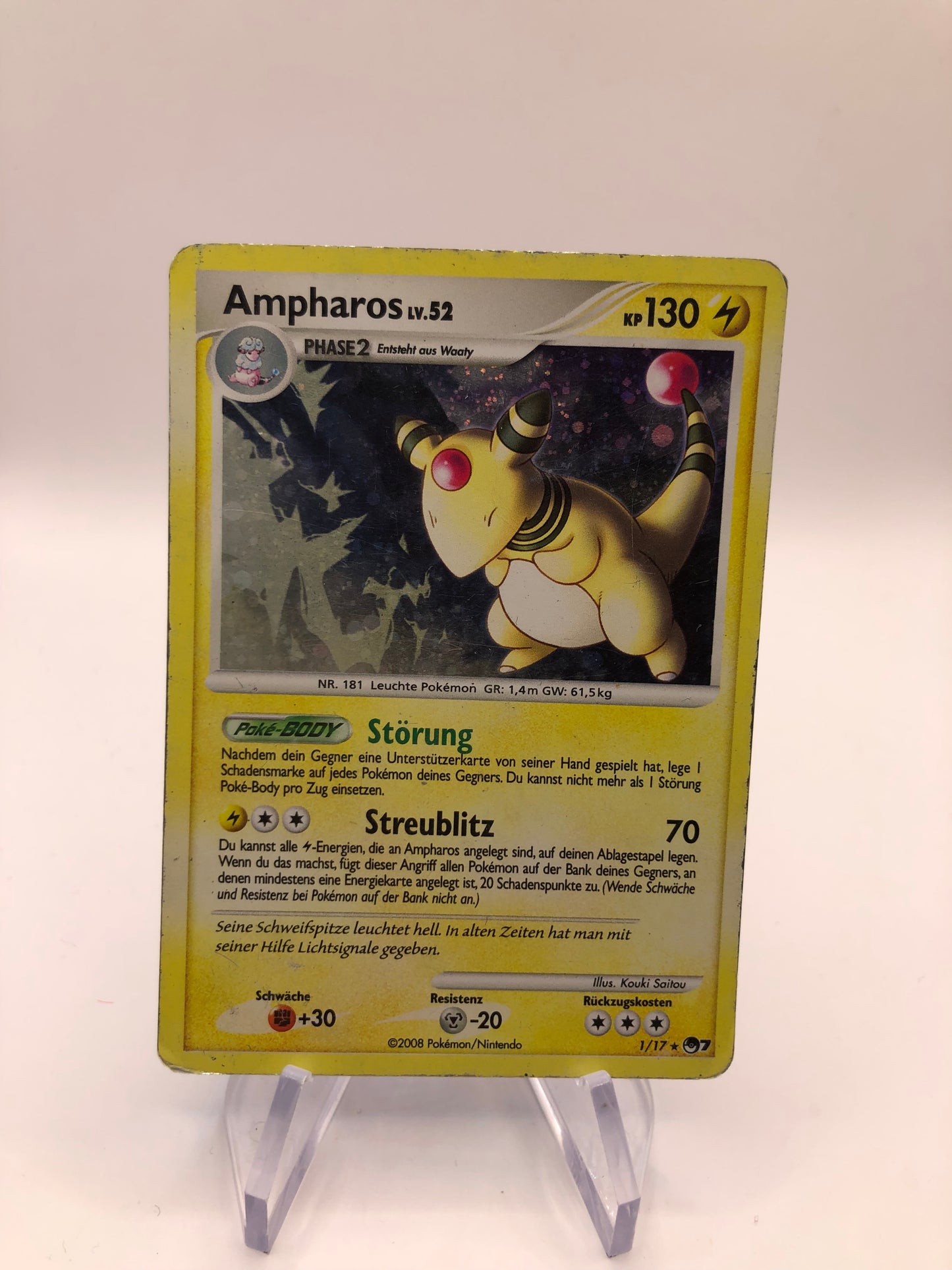 Pokemon Karte Holo Ampharos 1/17 Deutsch