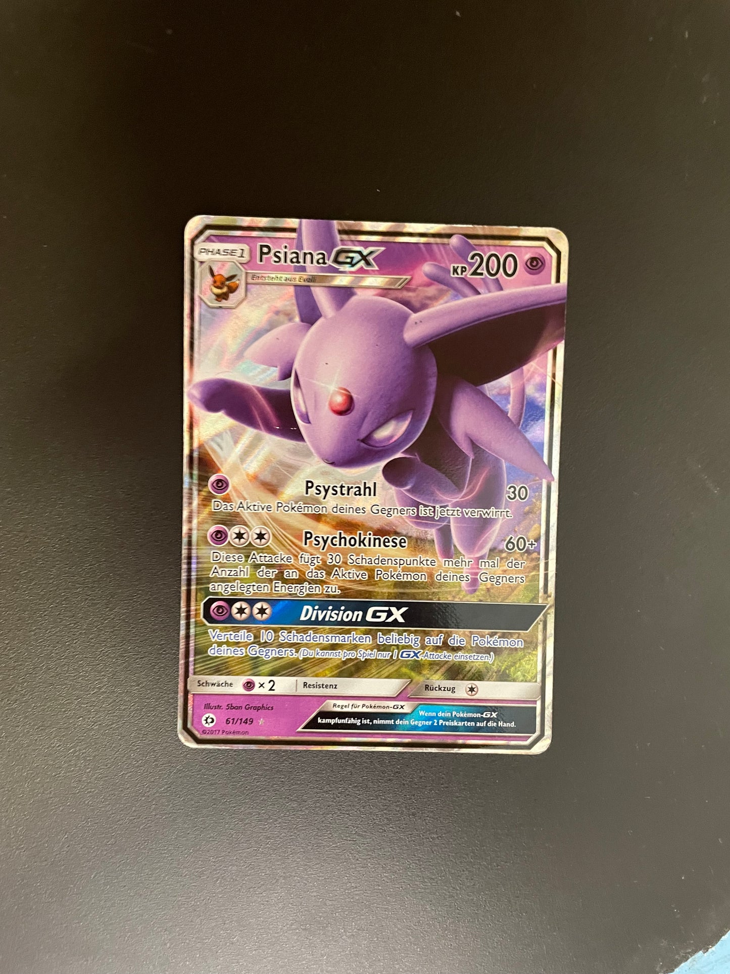 Pokemon Karte GX Psiana 61/149 Deutsch