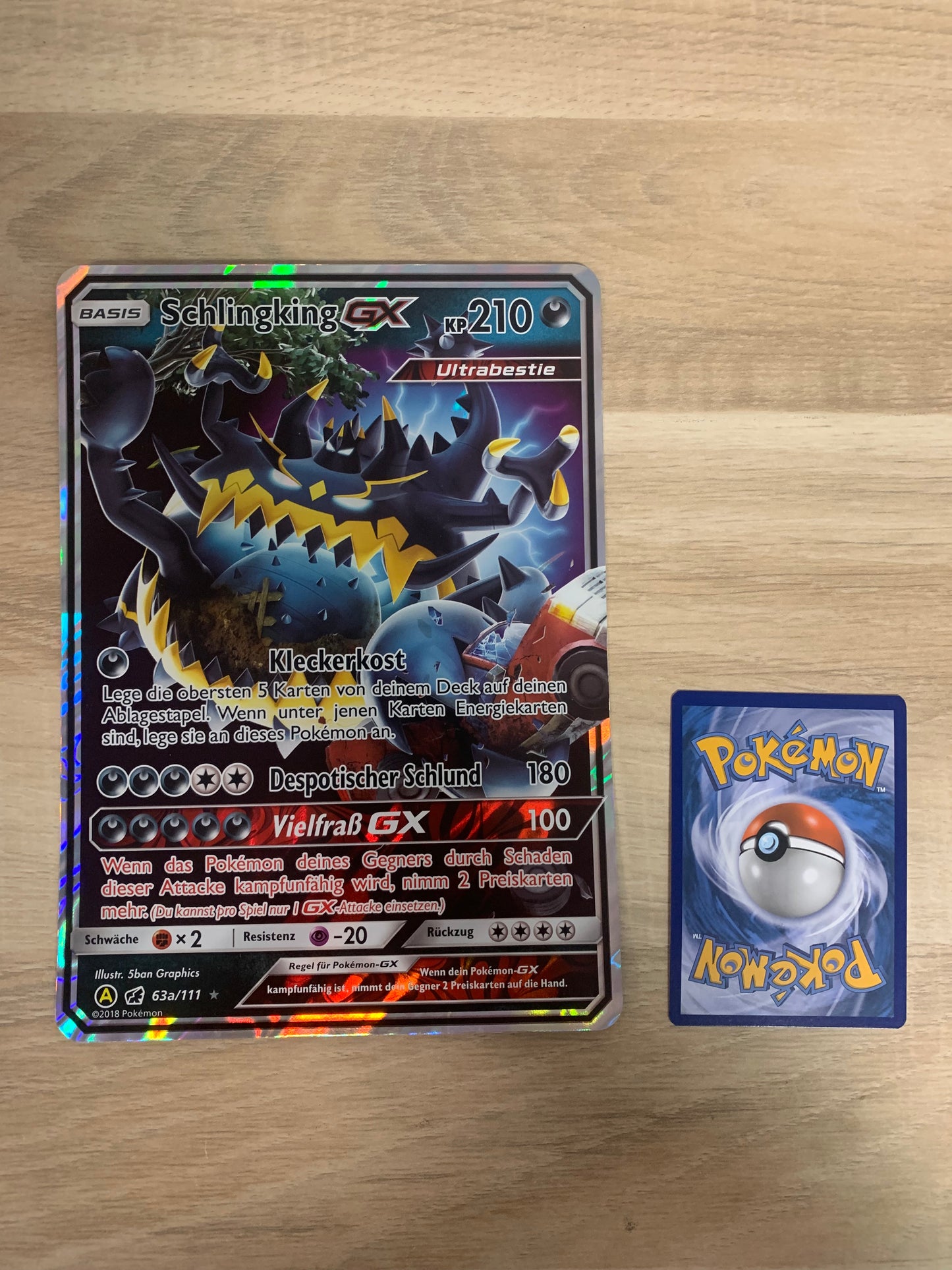 Pokemon Karte GX XXL Schlingking 63a/111 Deutsch